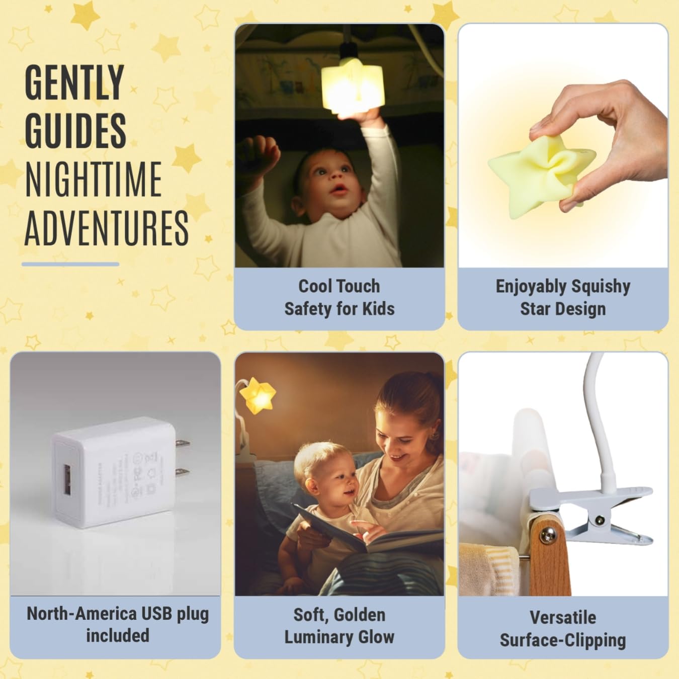 Ergojojo Led Clip On Star Light, Warm & Dimmable Desk Light, Reading Night Lamp Newborn Essential For Bedside Bassinet, Nursery Decor, Ideal Baby Gift For Kids Visit The Store