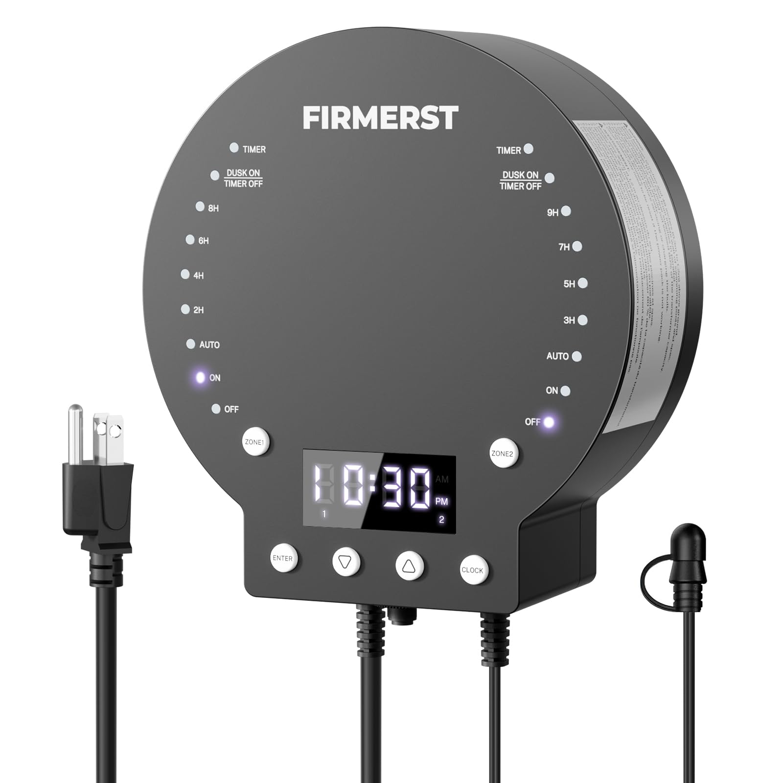 FIRMERST 300W Low Voltage Landscape Lighting Transformer, Black, Model MDK1-12V2Z300W, with Photocell Sensor and Timer