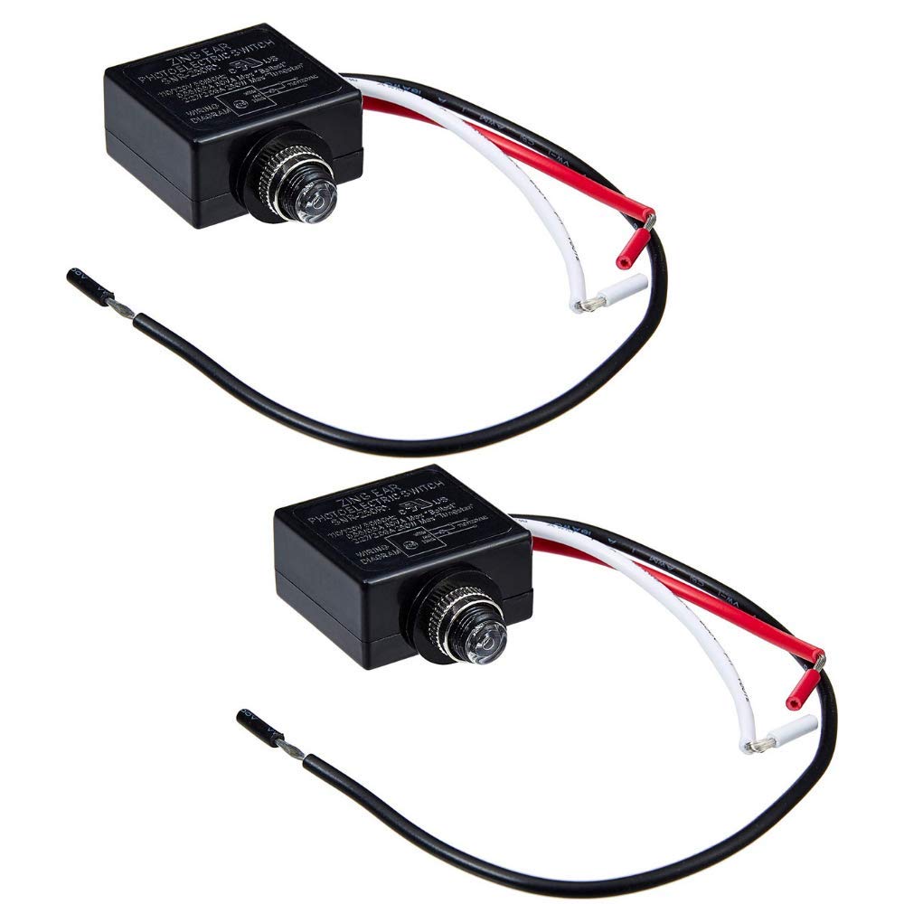 Four-Bros Lighting 120V Photocell Light Sensor Switch, Auto On/Off, Thermoplastic, White, Model FP-EP23, Pack of 2