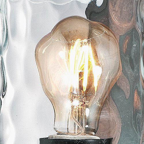 Westinghouse 6331600 Barnwell One-Light Indoor Wall Fixture, Textured Iron and Barnwood Finish with Clear Hammered Glass, 1