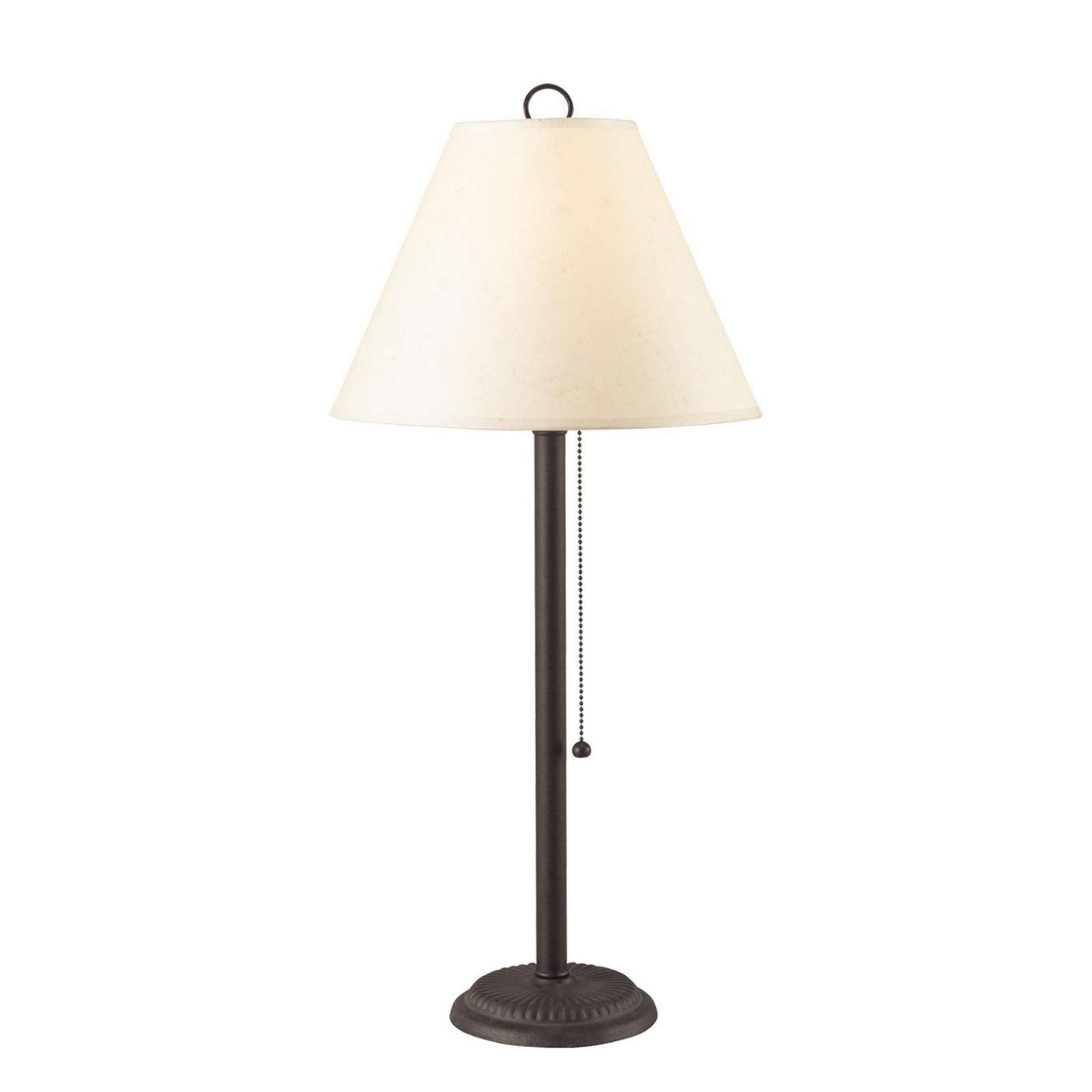 Benjara Paper Shade Metal Table Lamp With Pull Chain Switch,Set Of 4,White And Black