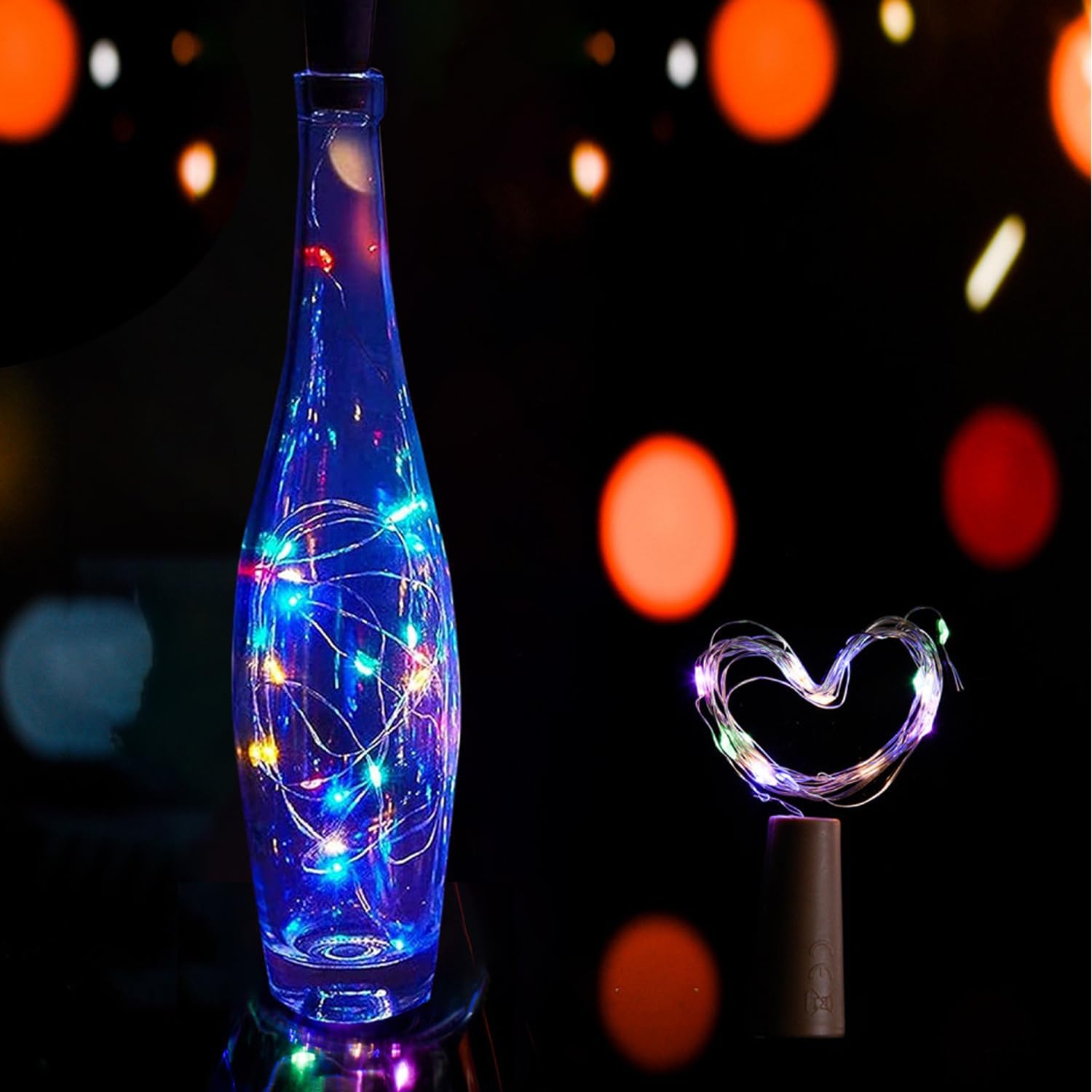 Lexton Decorative Wine Bottle Cork Light | 20 LED, Battery Powered, 2 Meter Long, IP65 Protection |Copper Light Suitable for Hom