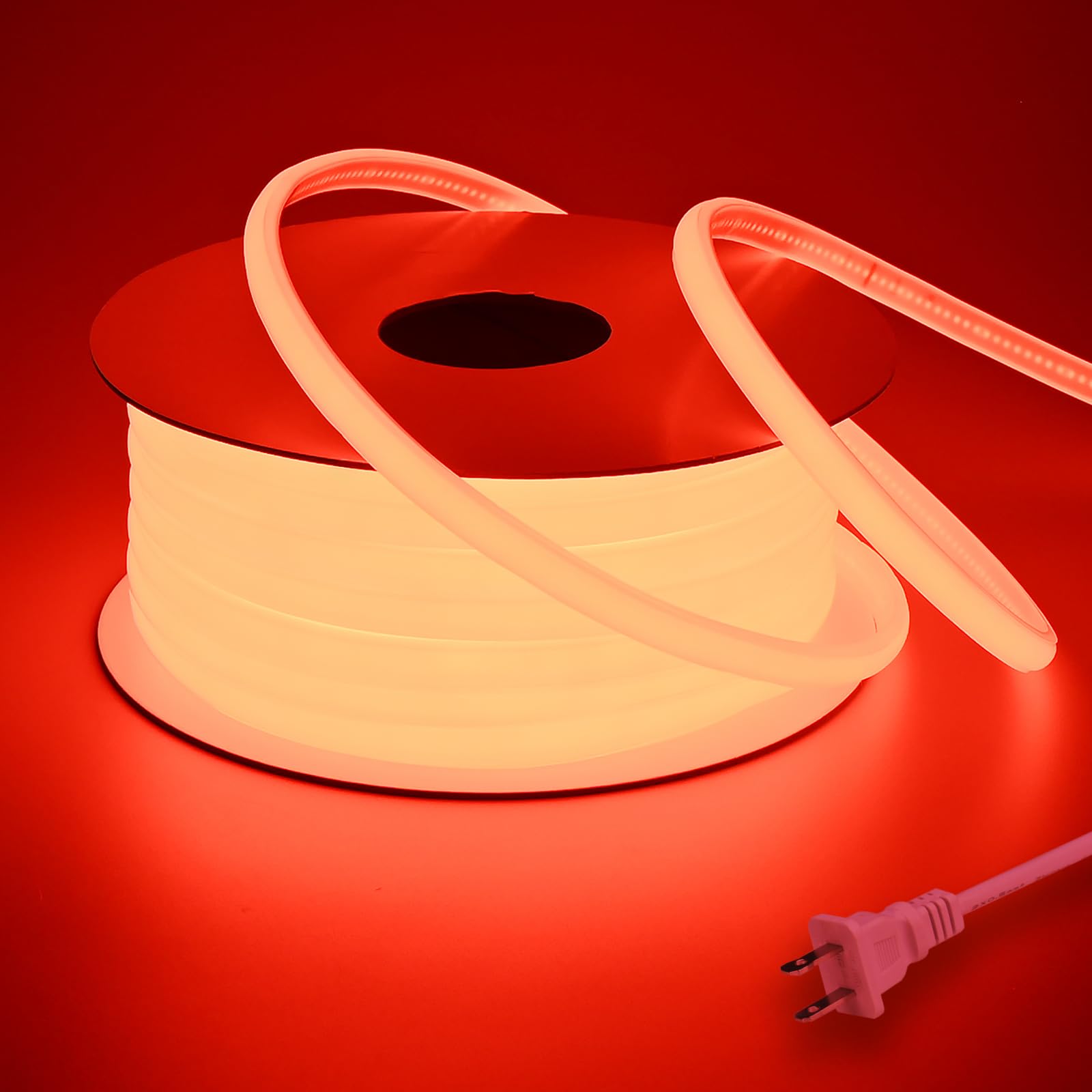 BENLUN AC 110V COB LED Band Lights Outdoor Waterproof 65.6ft  Red Super Bright 200W LED Rope Light  IP65 Flexible Cuttable  for Bedroom Garden Commercial House Gaming Room Decor