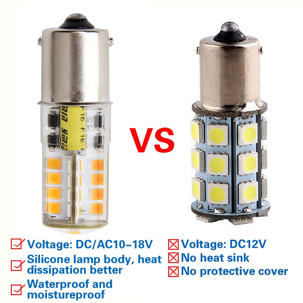 Hryspn 4Pcs Ba15S Led Bulb 12V, Waterproof Bulb, 1141 1156 Bayonet Single Contact Base For Landscape Rv Camper Interior Marine B