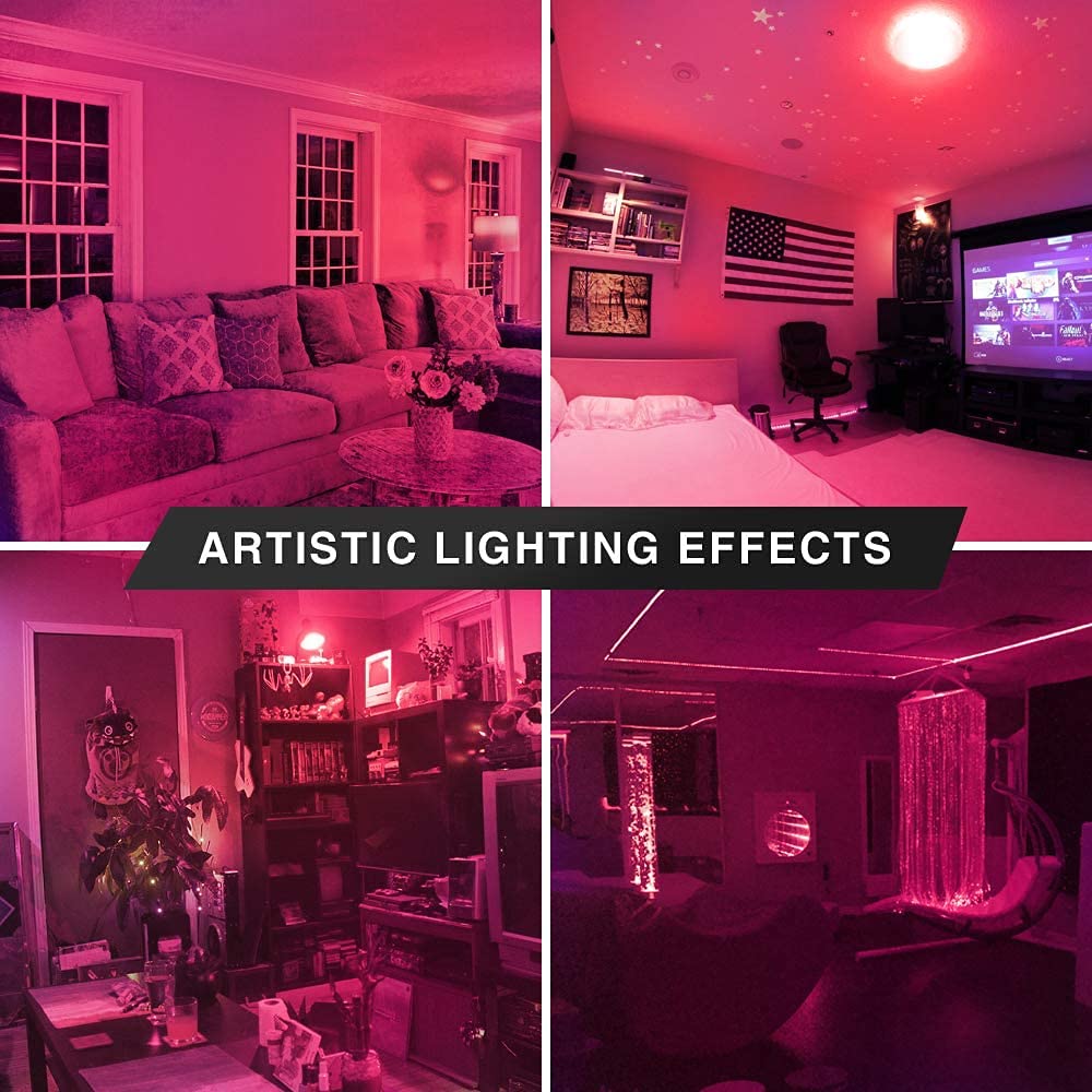 Bluex Bulbs 2 Pack Pink LED A21 Light Bulbs 15W E26 Base for Home & Party Decoration