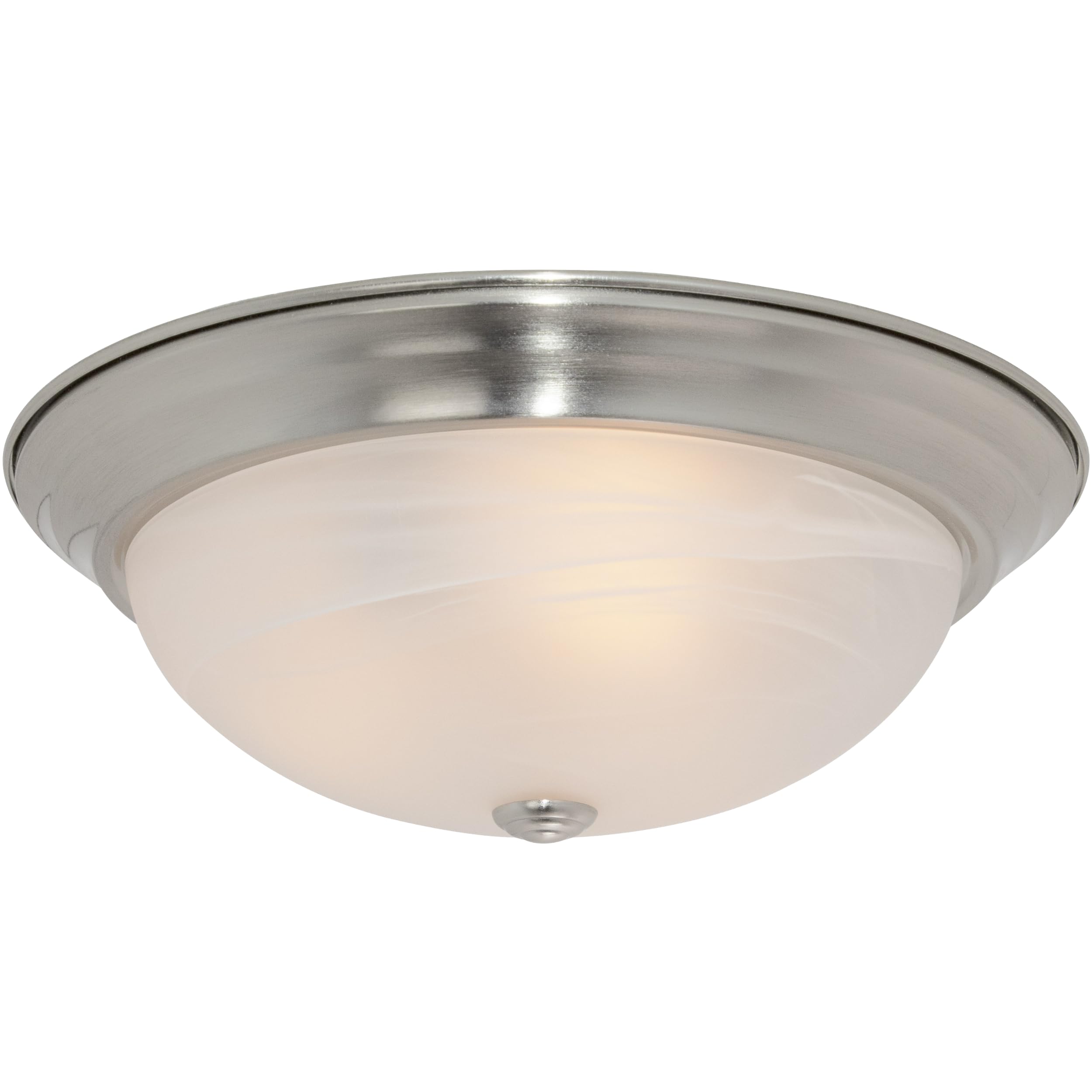 Designers Fountain 2-Light Flush Mount Ceiling Light, 13 Inch Lighting Fixture For Kitchen, Bedroom, Bathroom, And Hallway, Whit