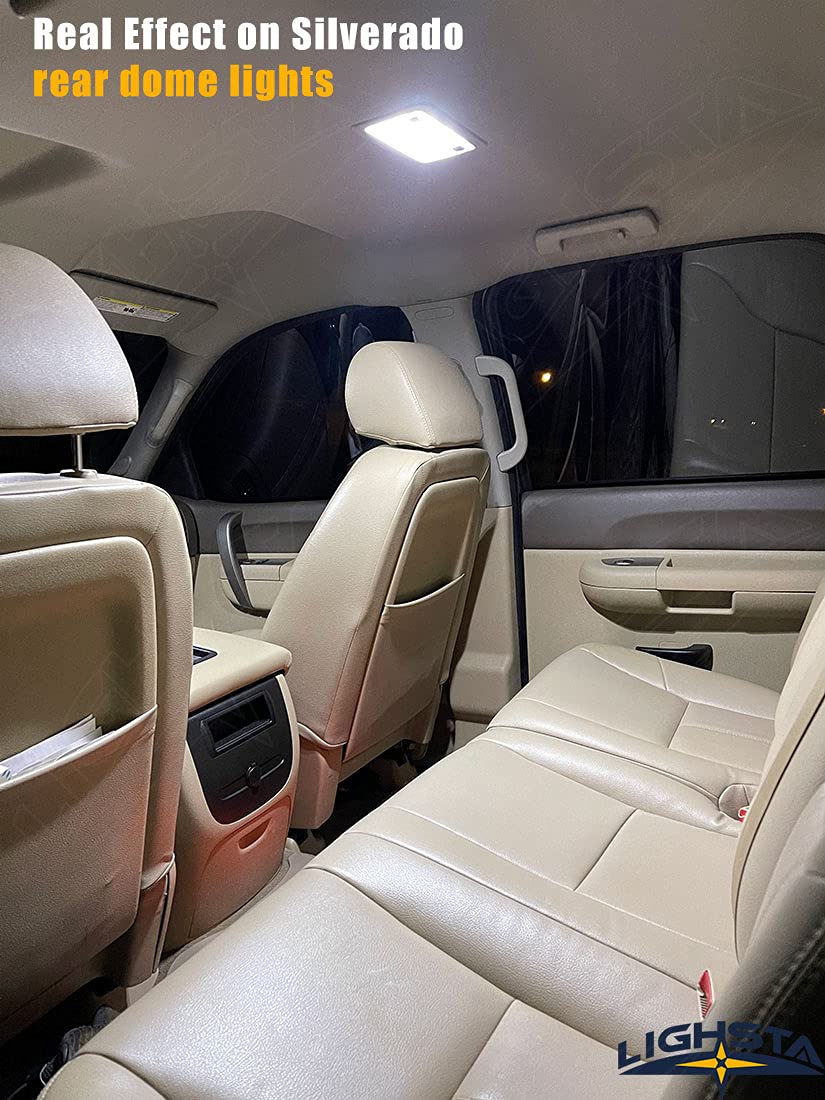 Lighsta 12Pcs Super Bright White Led Interior Light Kit Package For Chevrolet Silverado/Gmc Sierra 2007 2008 2009 2010 2011 2012 2013 + Cargo Lights + License Plate Lights And Install Tool