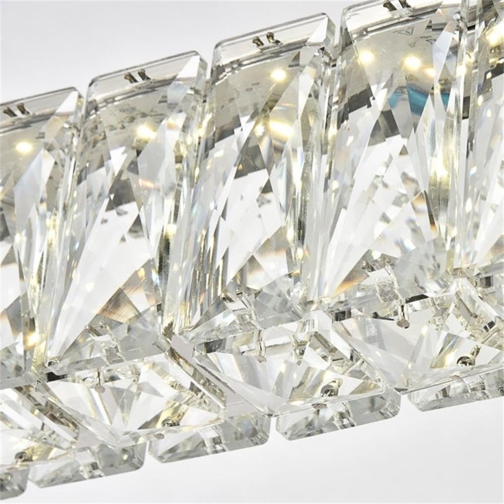 Elegant Lighting Monroe Chrome Chandelier with Clear Crystal - 47.6"x1.6"x3", Integrated LED, Model 3502D47C