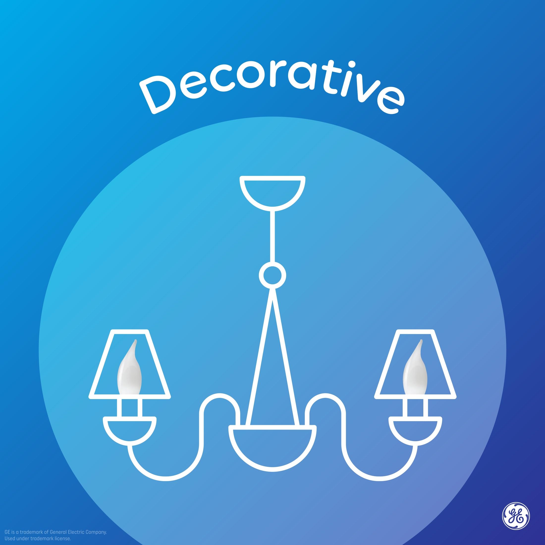 GE LED Light Bulbs, 40W Equivalent, Soft White, Decorative, Small Base, 2 Pack, Frosted White, Model 25032