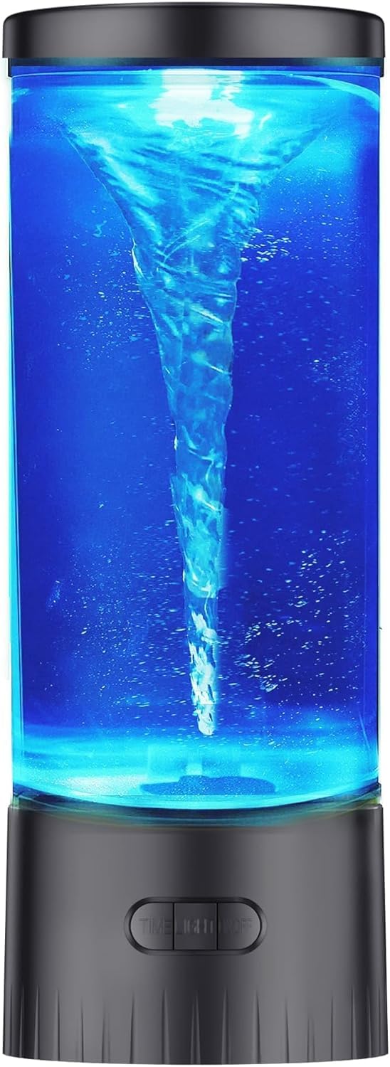 COLORLIFE Twister Hurricane Light- Novelty Nature Decor Gift for Boys Girls, Men, Women Mini Water Vortex Maker Mood Night Light