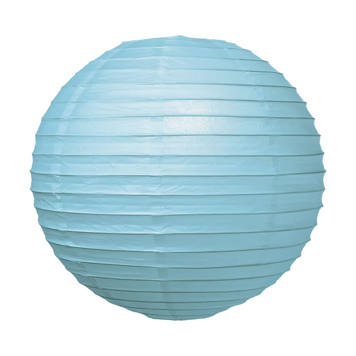 Luna Bazaar Premium Paper Lantern Lamp Shade (12-Inch, Parallel Ribbed, Ice Blue) - Chinese/Japanese Hanging Decoration - For Pa