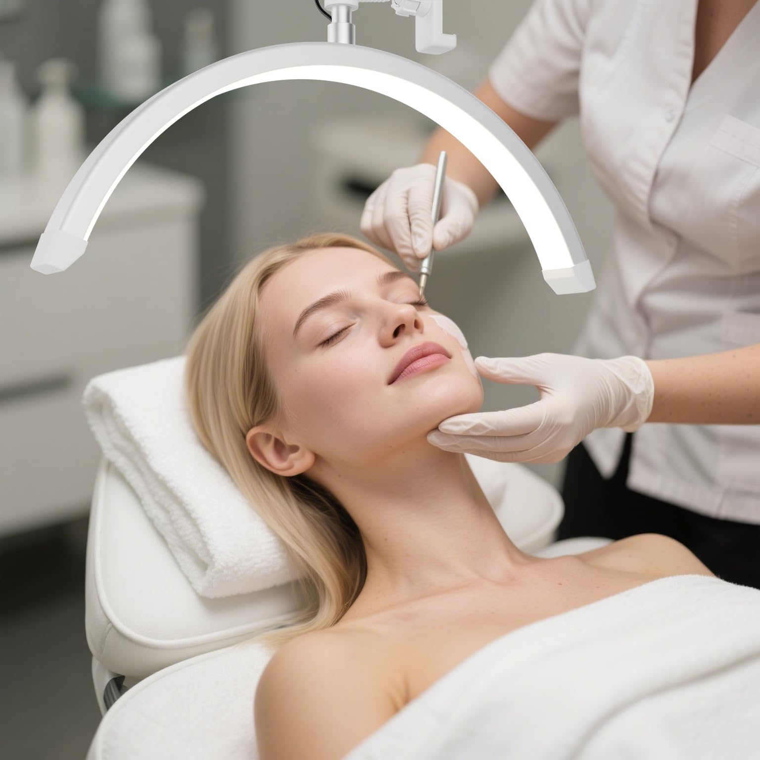 Gelpal 3000 Lm Adjustable Led Half Moon Light With Clamp & Task Lamp - Bright  Dimmable Lighting For Office  Crafts  Nails &Salon  Remote Control (Cct White)