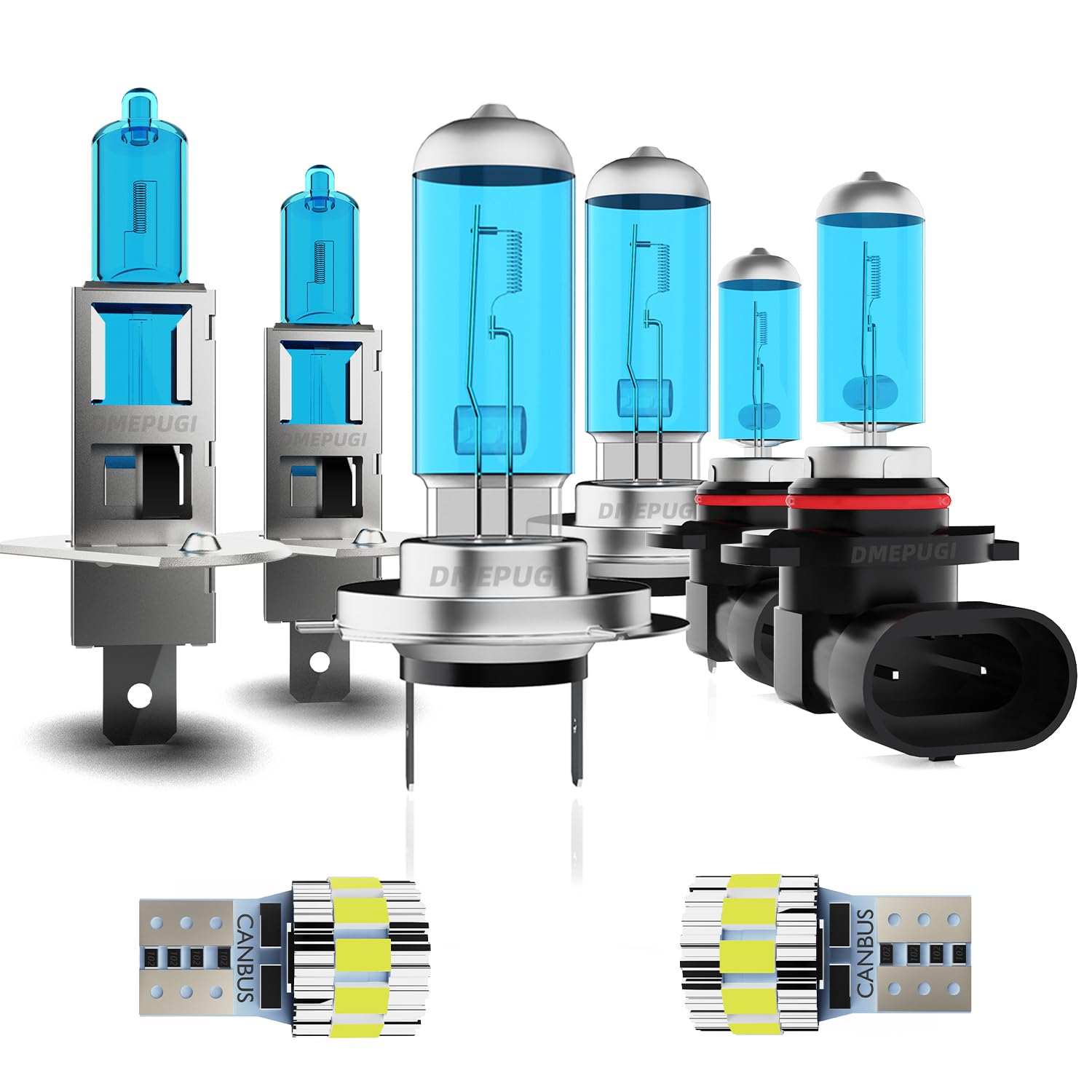 DMEPUGI headlight bulbs Compatible With Sonata 2002-2005 Halogen lights,h1 High Beam+ h7/H8/H9 Low Beam+ 9006 Fog Lights Kits+ L