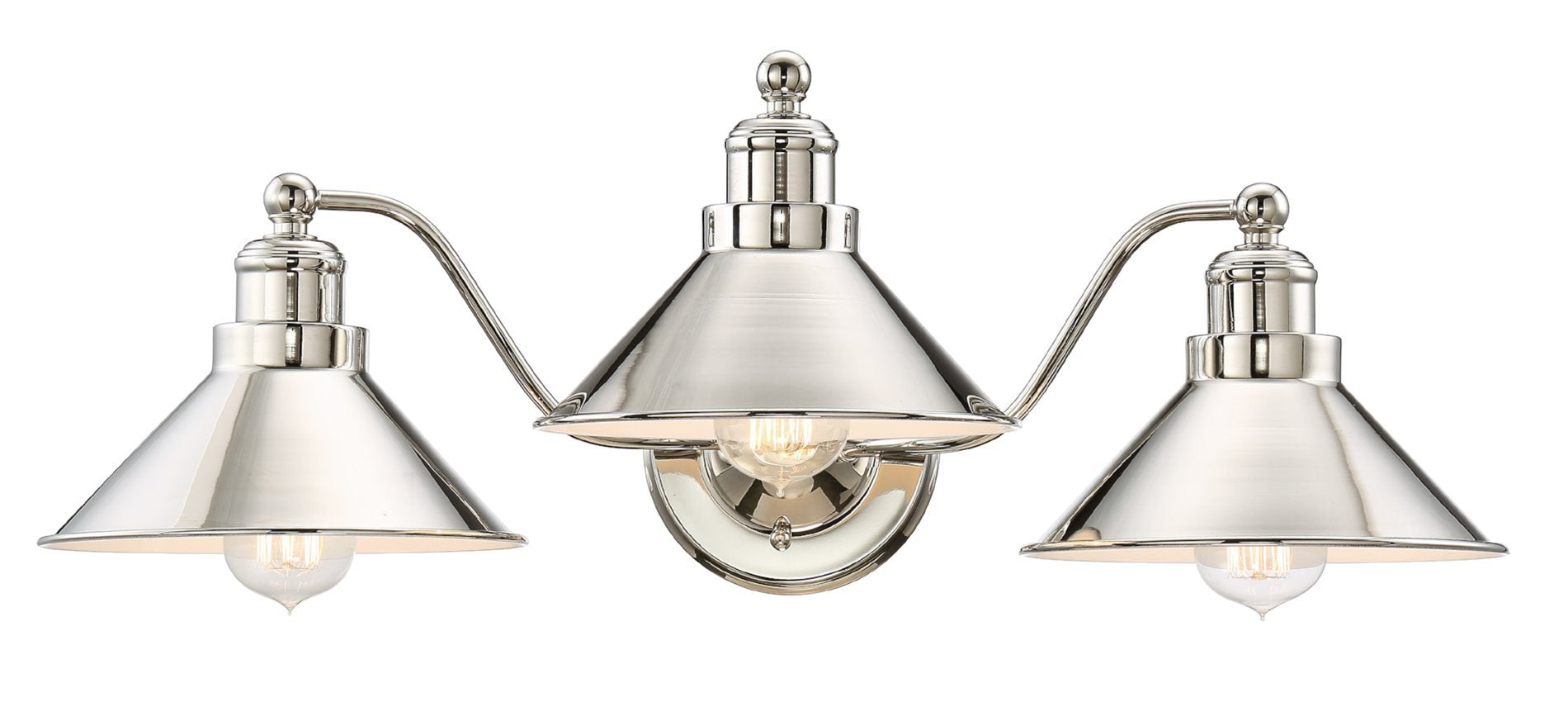Kira Home Welton 3-Light Bathroom Light, 25.5 Polished Nickel, Metal, Modern Farmhouse Vanity Fixture, Model Rv-Wb4833-Pn