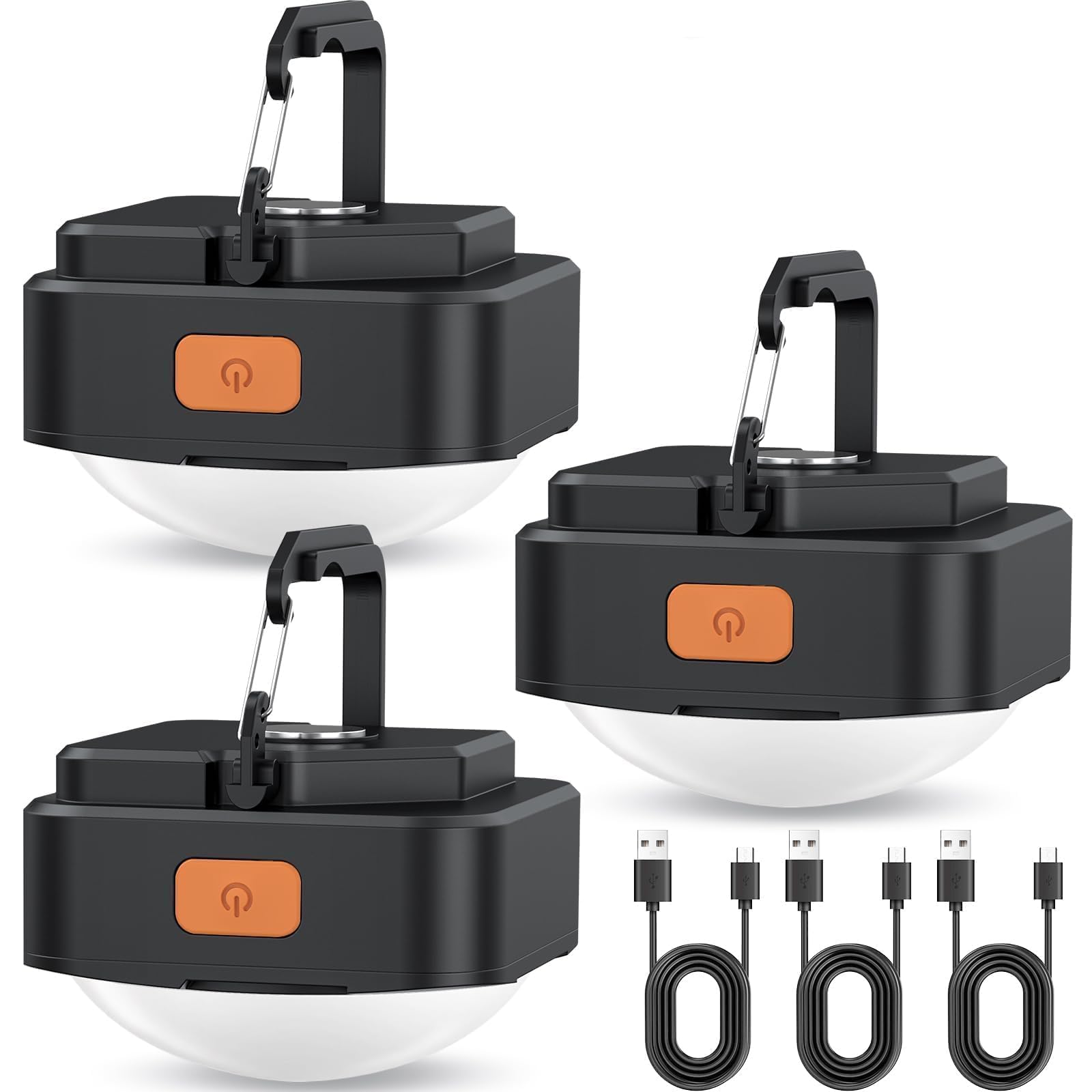 FLY2SKY Rechargeable Camping Lights Mini Flashlight LED Lantern Black Silicone Model HF2302009