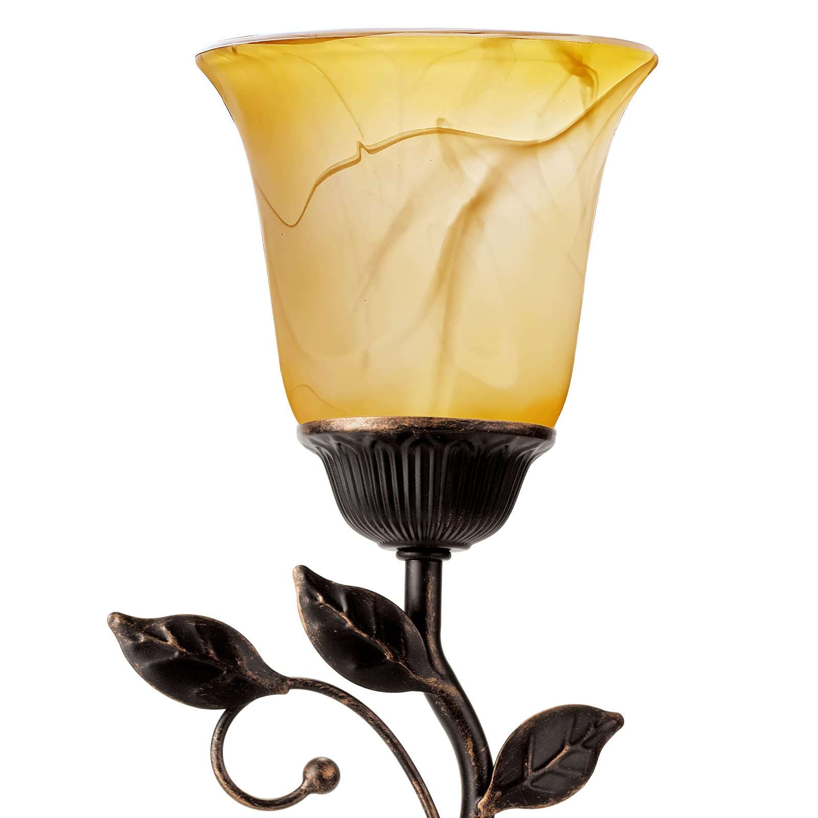 RORIANO Amber Glass Shade Lampshade Replacement, 1-5/8-inch Opening Fitter