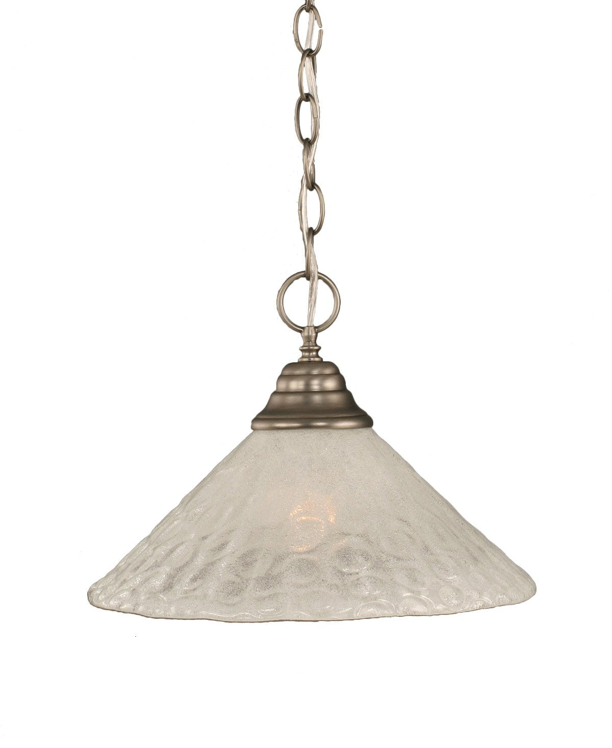 Toltech Lighting 10-Bn-441 12-Inch One-Light Chain Hung Pendant Brushed Nickel Finish With Italian Bubble Glass