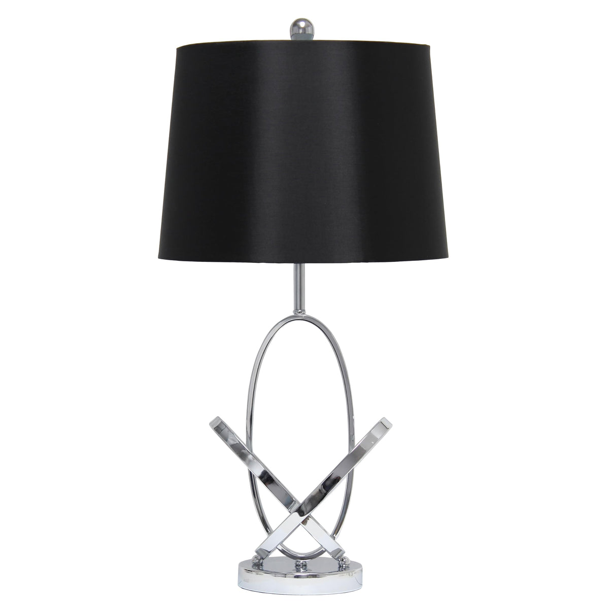 Elegant Designs LT1145-CHR Modern Crisscross Interlocked Table Lamp for Living Room, Dining Room, Bedroom, Entryway, Family Room, Chrome