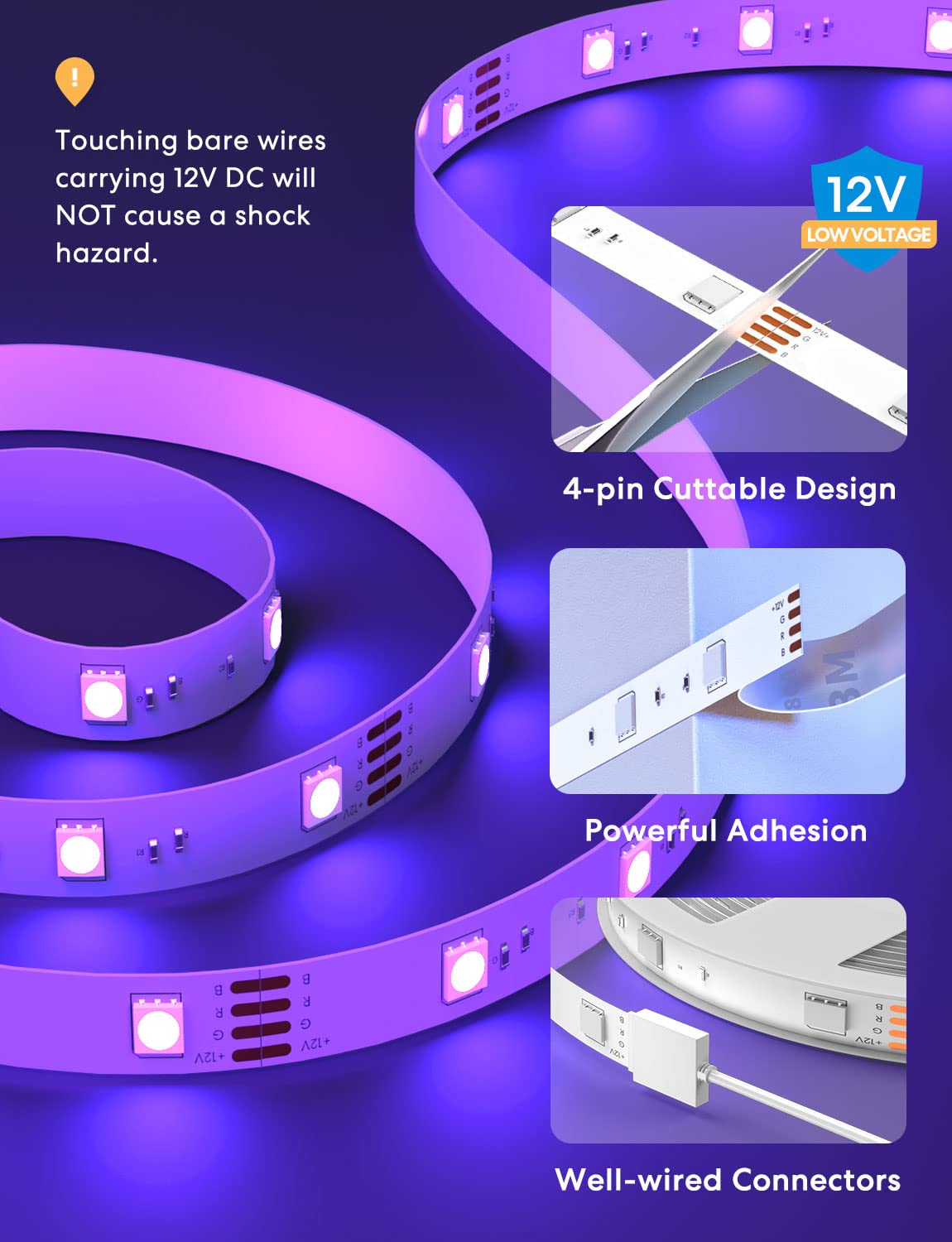 meross Smart LED Strip Lights 16.4ft WiFi RGB Lights for HomeKit, Alexa, Google Home, UL Listed, Model MSL320