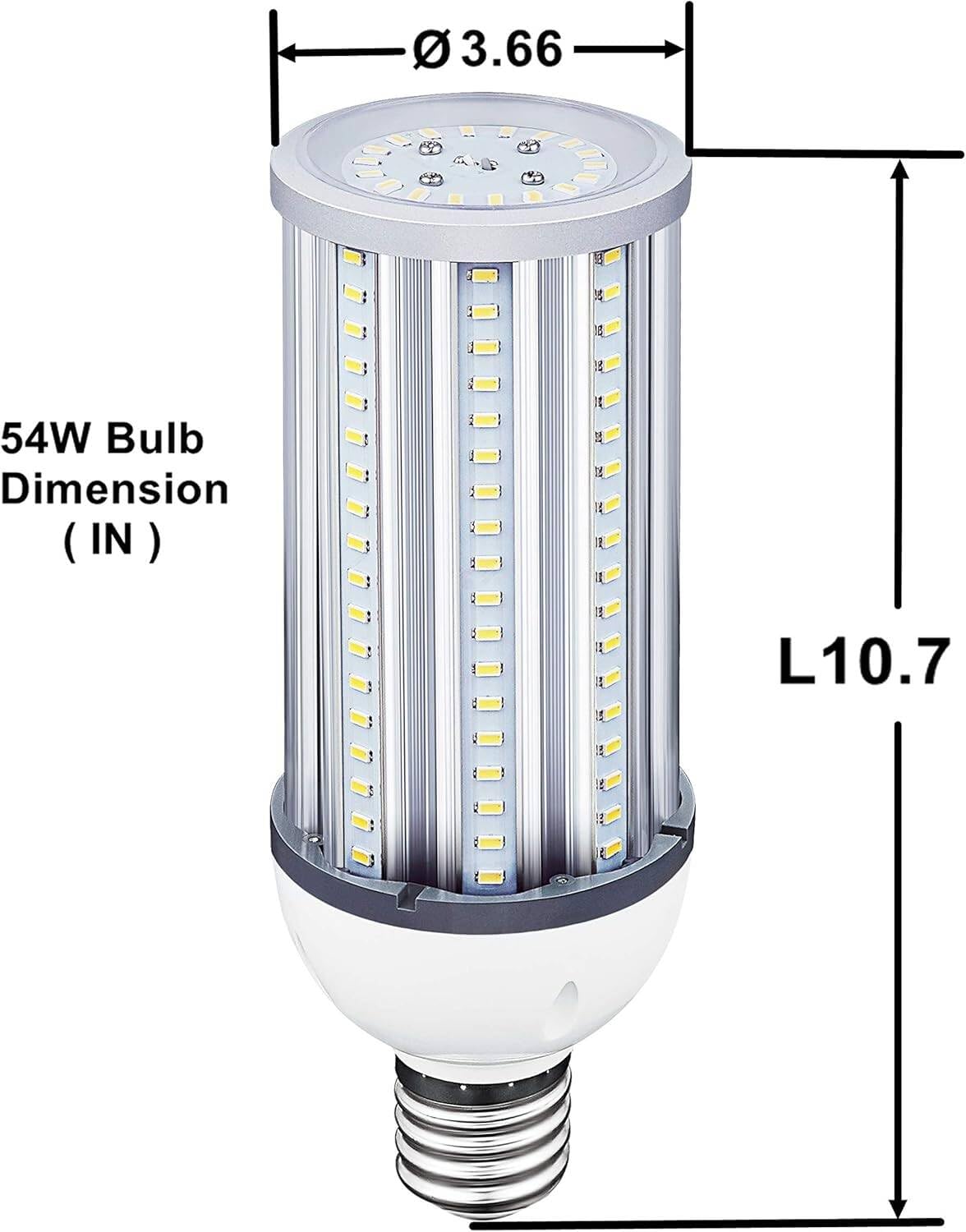 Tjbb 60W Led Corn Light Bulb E39 Mogul Base Led Lights Equivalent(300W) 5000K Daylight Ip65 Waterproof Replacement Mh Hid Hps Fo