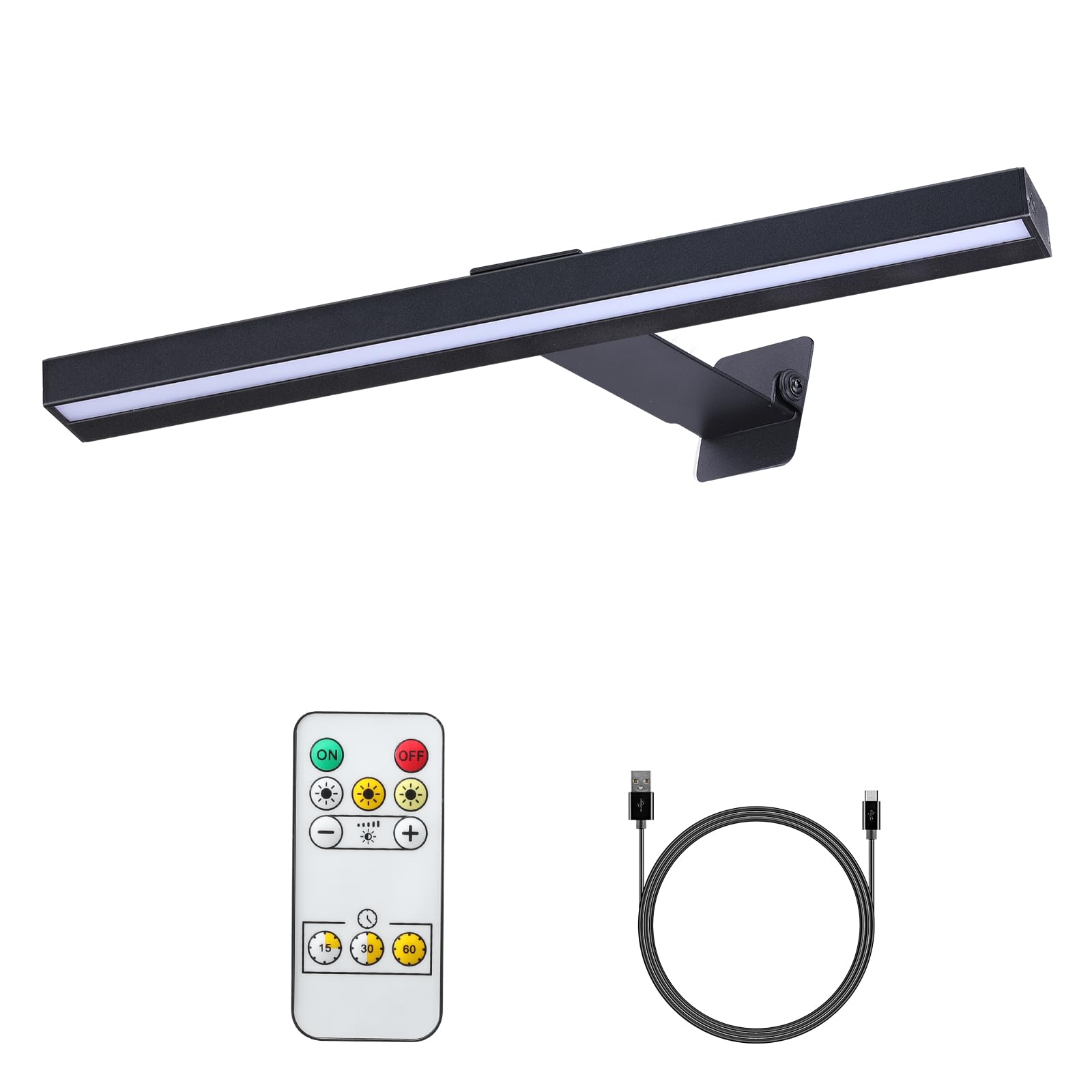 VIGMOJ Wireless LED Picture Light 16in with Remote,Dimmable and Timer Picture Lights for Paintings,Metal Rechargeable Art Light 