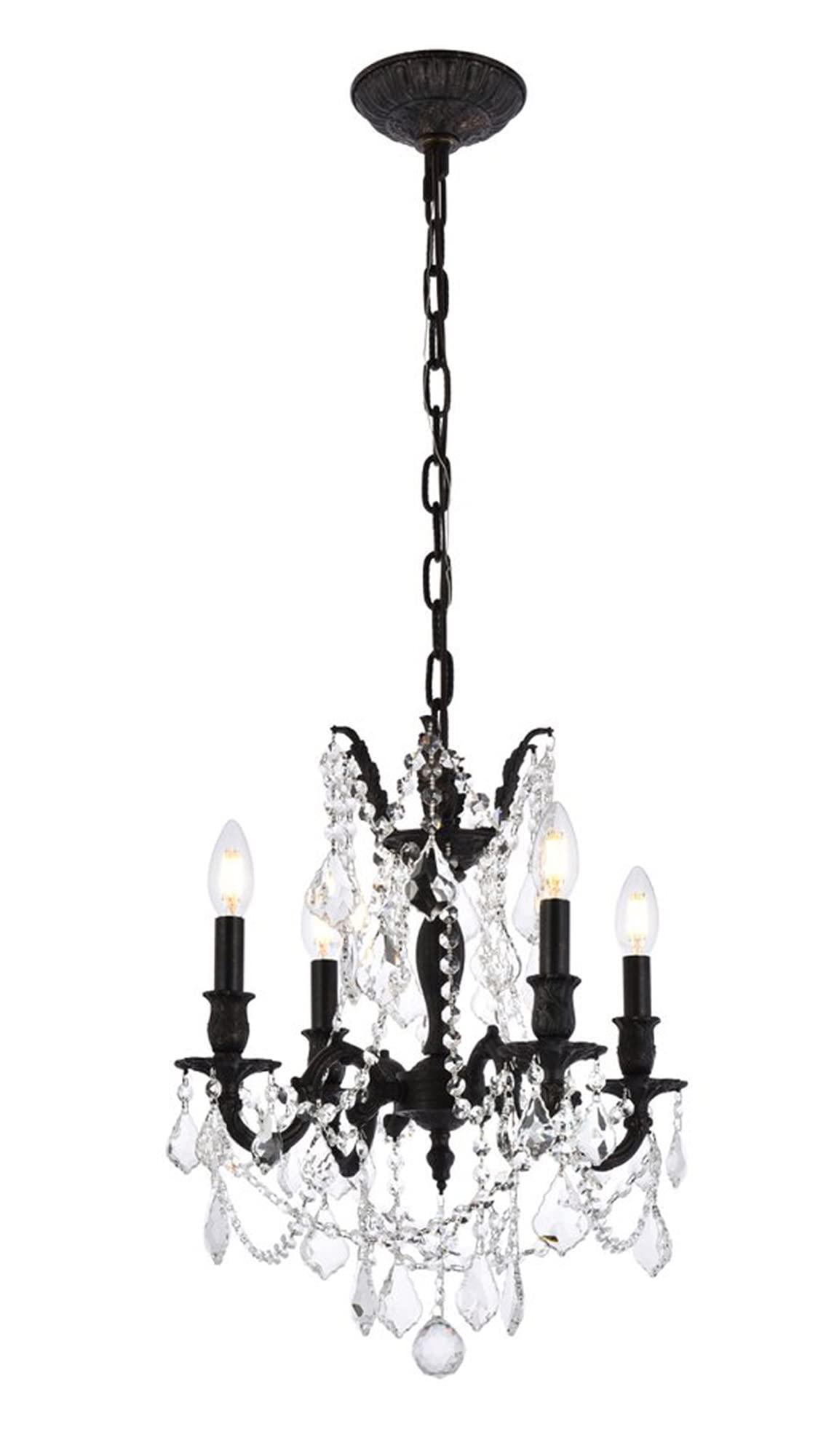 Elegant Lighting Royal Cut Crystal Chandelier, 17in x 21in, Bronze, Model 9204D17DB/RC