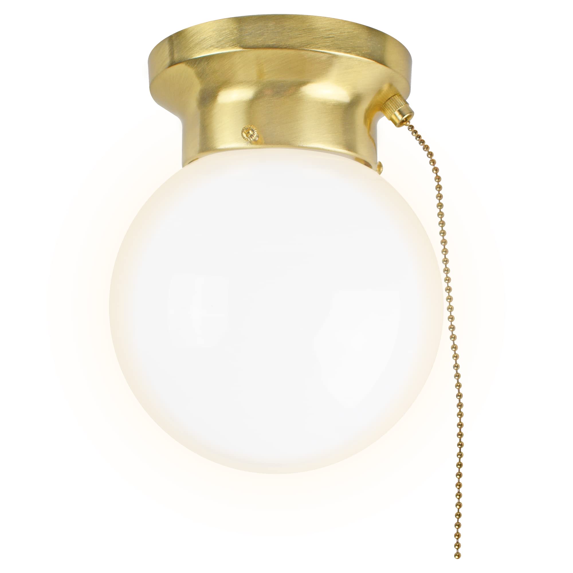 Ultralux 6in Utility LED Flush Mount Light Fixture, 500 Lumens, 3000K, Brushed Gold, 1-Pack, ETL-Certified, Alloy Steel