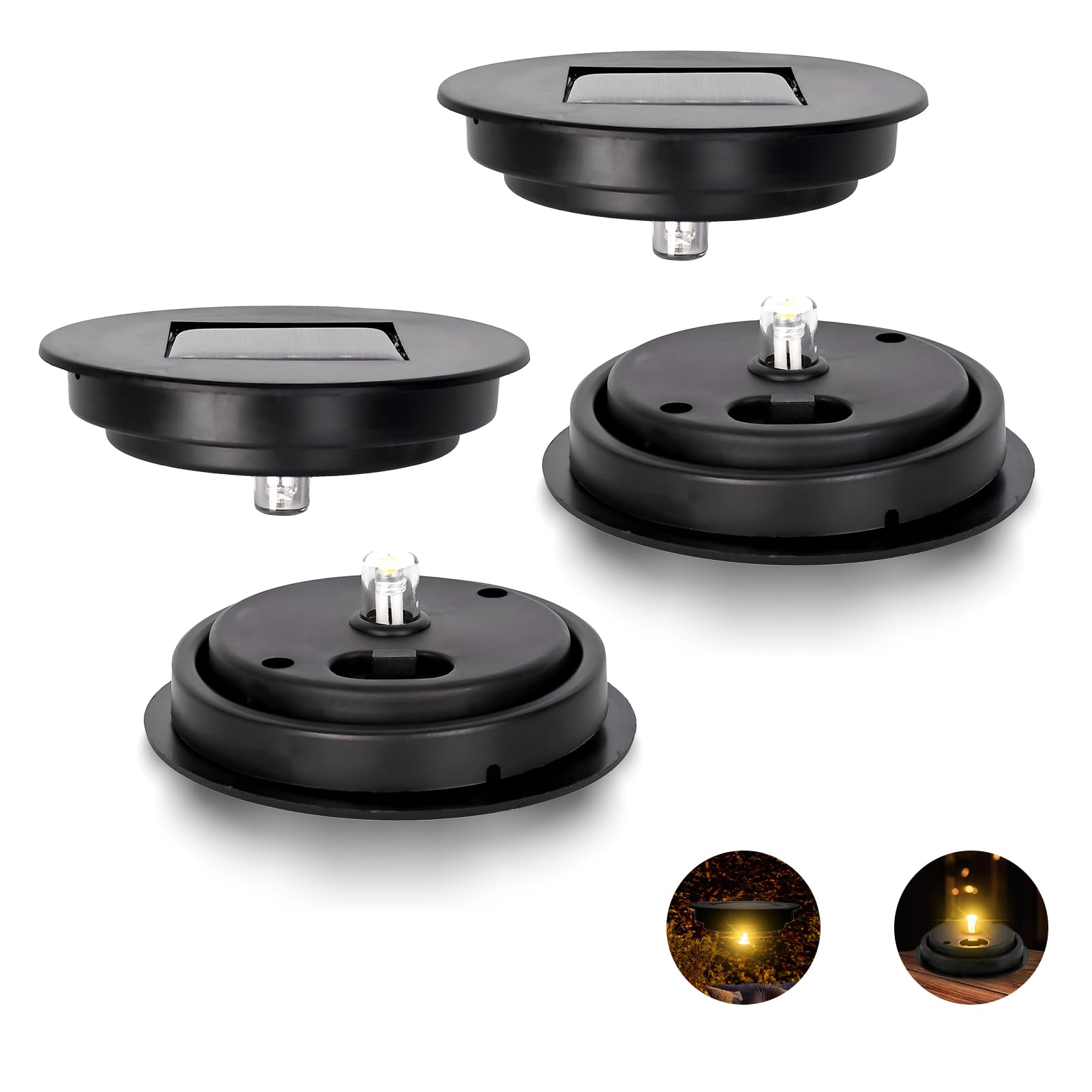 Solar Light Replacement Top 4 Pack Used to Replace Broken Solar Lantern Parts It Works with Openings from 2.45 Inches All The Wa