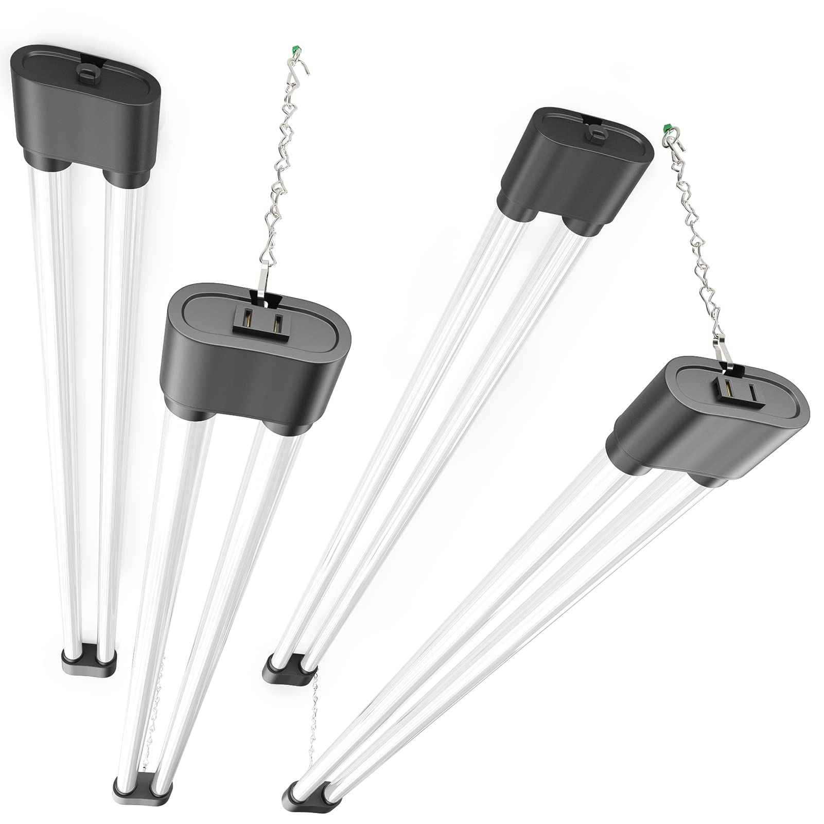 Ensenior 4ft Linkable LED Shop Light, 4400 Lumens, 36W Equivalent, 5000K Daylight, Black, Model LSL-BL-4PACK
