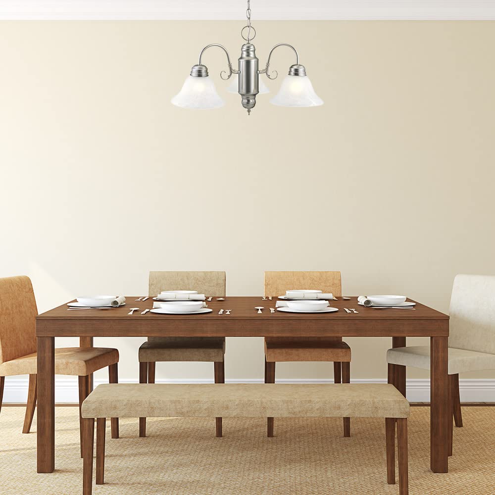 Design House 511543 Millbridge 3-Light Chandelier, Satin Nickel, Alloy Steel