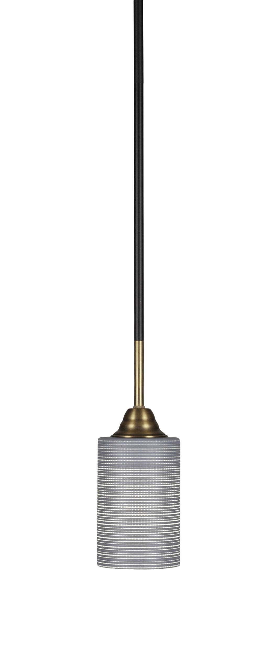 Toltec Lighting Paramount 1 Light Mini Pendant in Matte Black & Brass (3401-MBBR-4062)