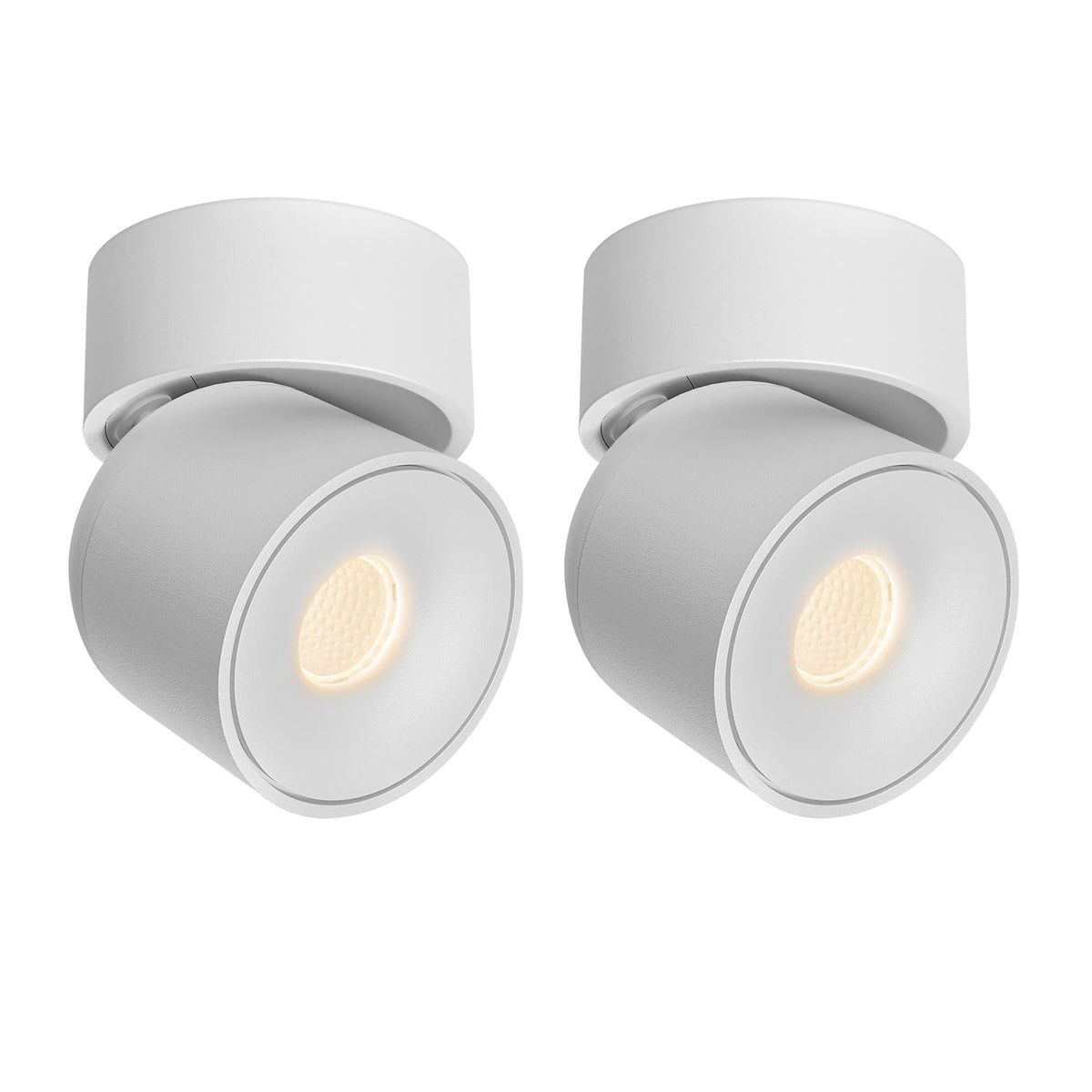 Aisilan 2 Pack LED White 360° Pivoting Ceiling Spotlight Indoor, Warm White CRI 97, 7W 3000K Warm White Aluminum Spot Light for Gallery Living Room