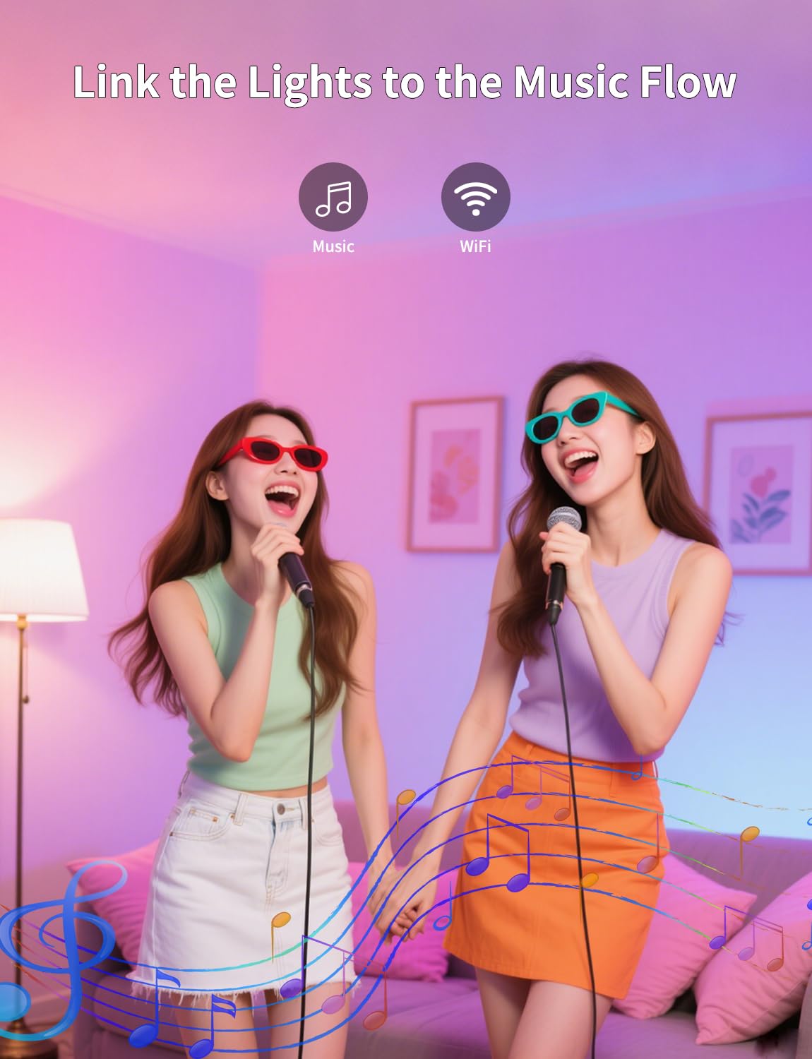 Smart Light Bulbs,Changing Color Light Bulbs,Compatible With Alexa&Geogle Assistant&Cozylife App,Wi-Fi Led,Music Mode,9W,A19&E26
