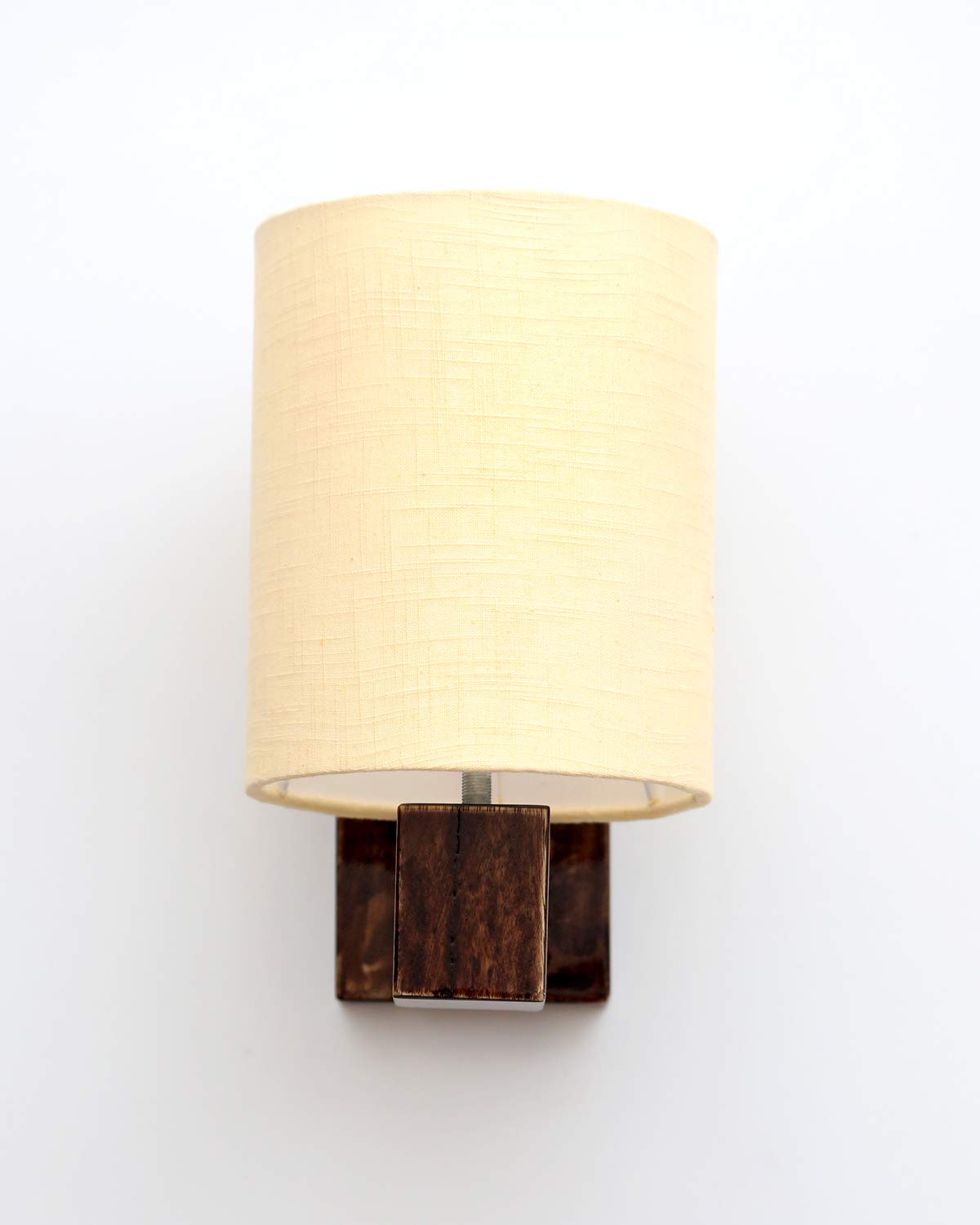 LIGHT ANGLE Wooden Decorative Surface Mounted Classic Wall Fabric Lamp For Home Decor ( Moto- Beige)