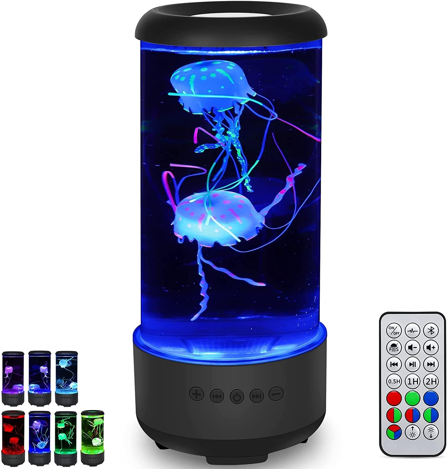 SUKIND Jellyfish Lamp with Bluetooth White Noise Sound, 7-Color Changing Light with 5 Levels Brightness Jellyfish Aquarium Bubbl