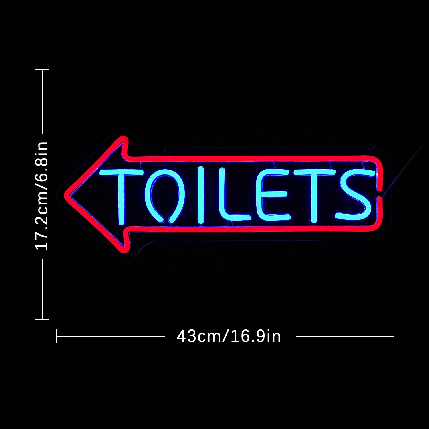 LULANMP Neon Sign for Toilets - LED Wall Decor for Bathroom, Restroom, Hotels, and Bars - 16.9inx6.7in, Plastic, b-red