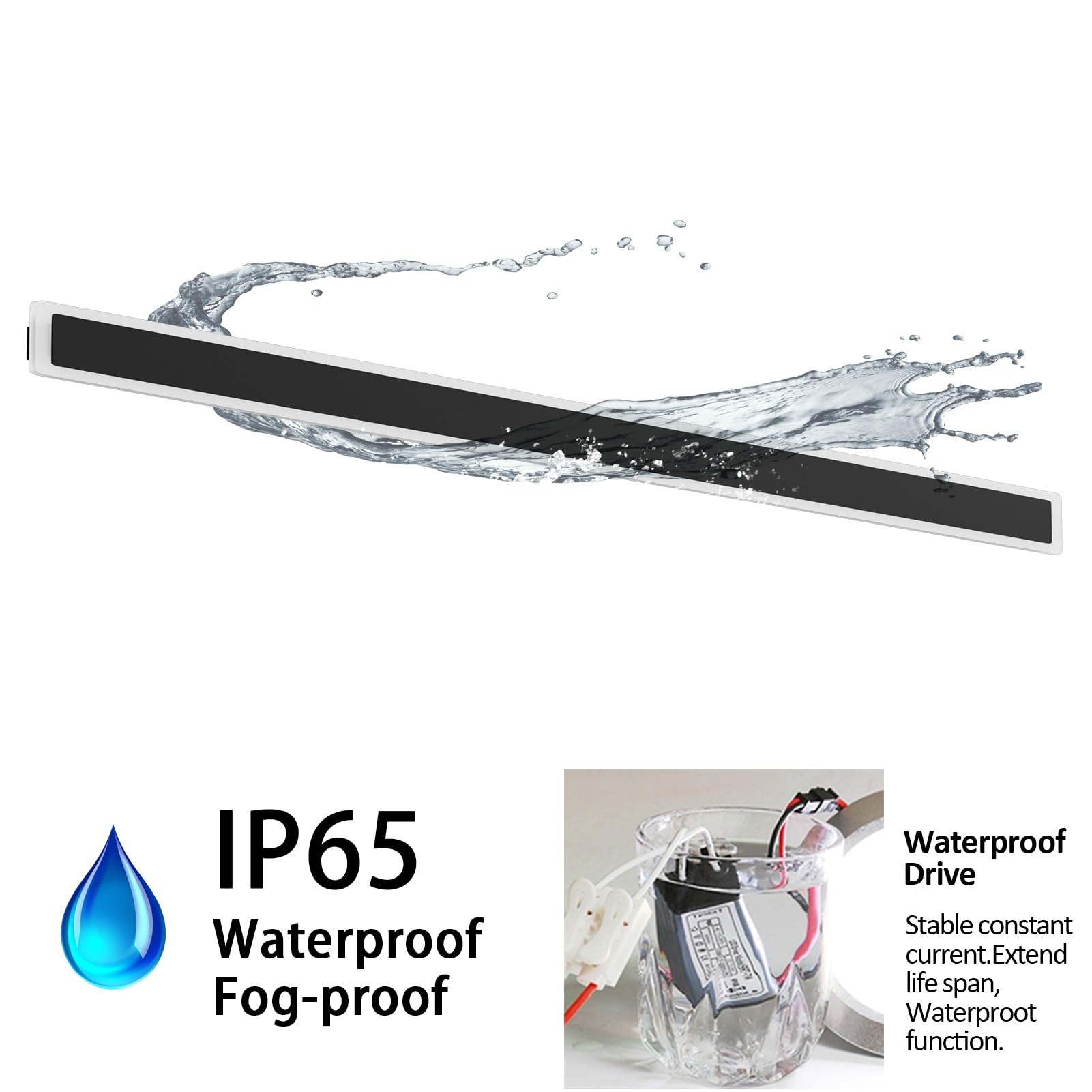 Aipsun 2 Pack Modern Outdoor Wall Lights, 55W 78.7" Black Aluminum Sco ...