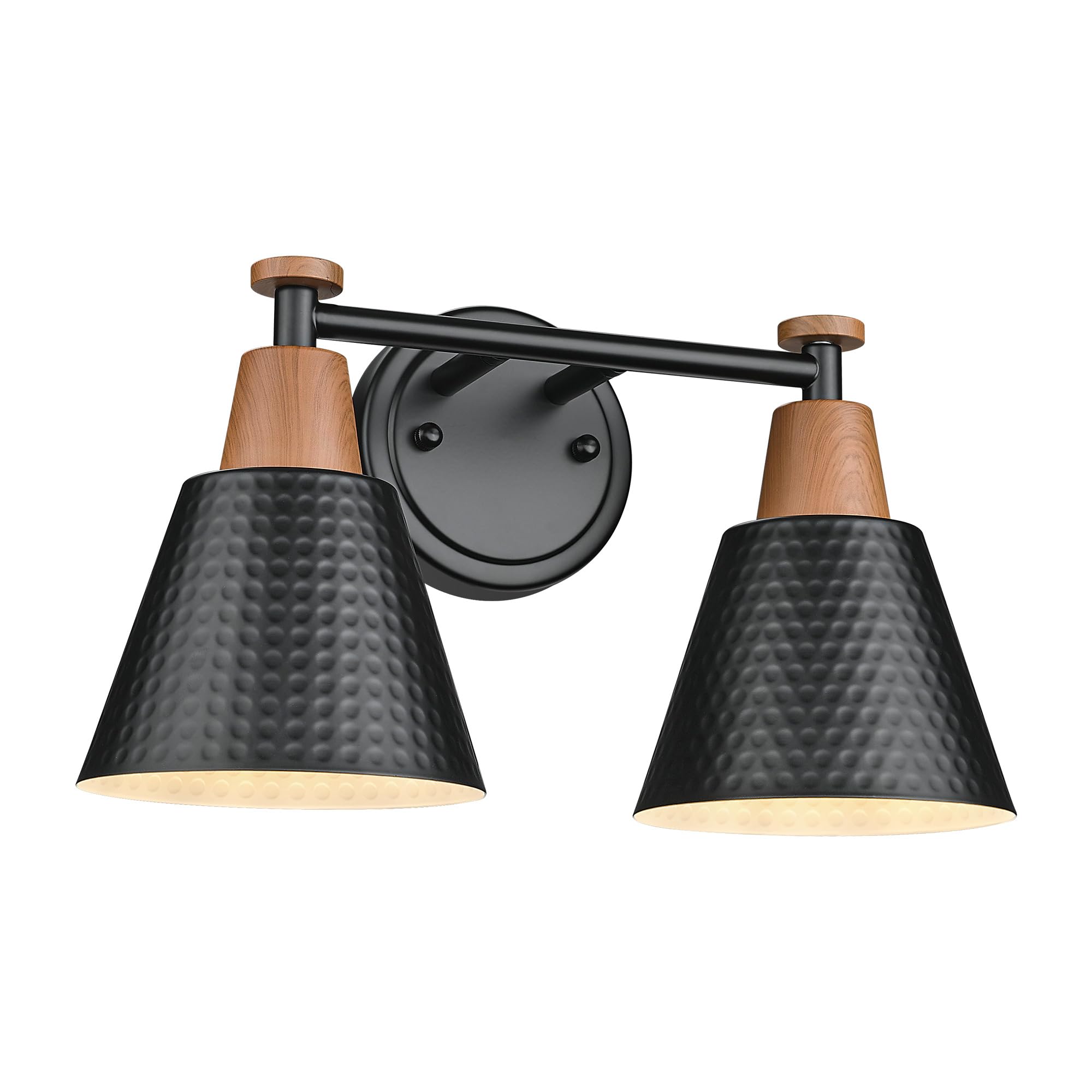 FEMILA Modern 2 Light Bathroom Vanity Lights, Industrial Bathroom Light Fixtures Over Mirror, Black Vanity Lighting Fixtures, Wo