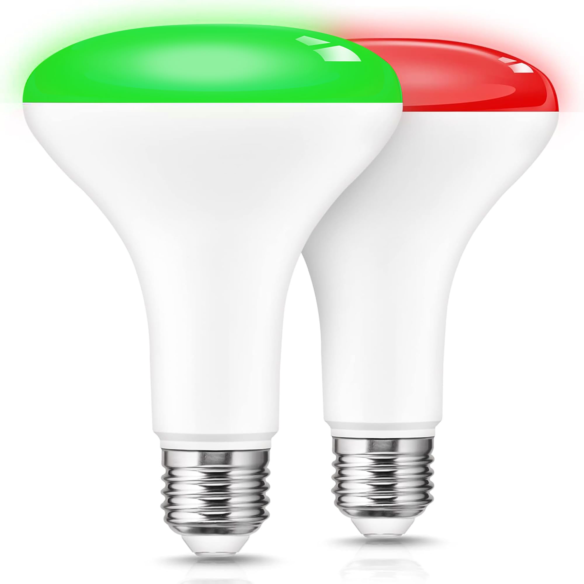 L Lohas Led Christmas Flood Light Bulbs, [2 Pack], Red Green Led Br30 Flood Light Indoor 65W Equivalent, 11 Watt Colored Can Lig