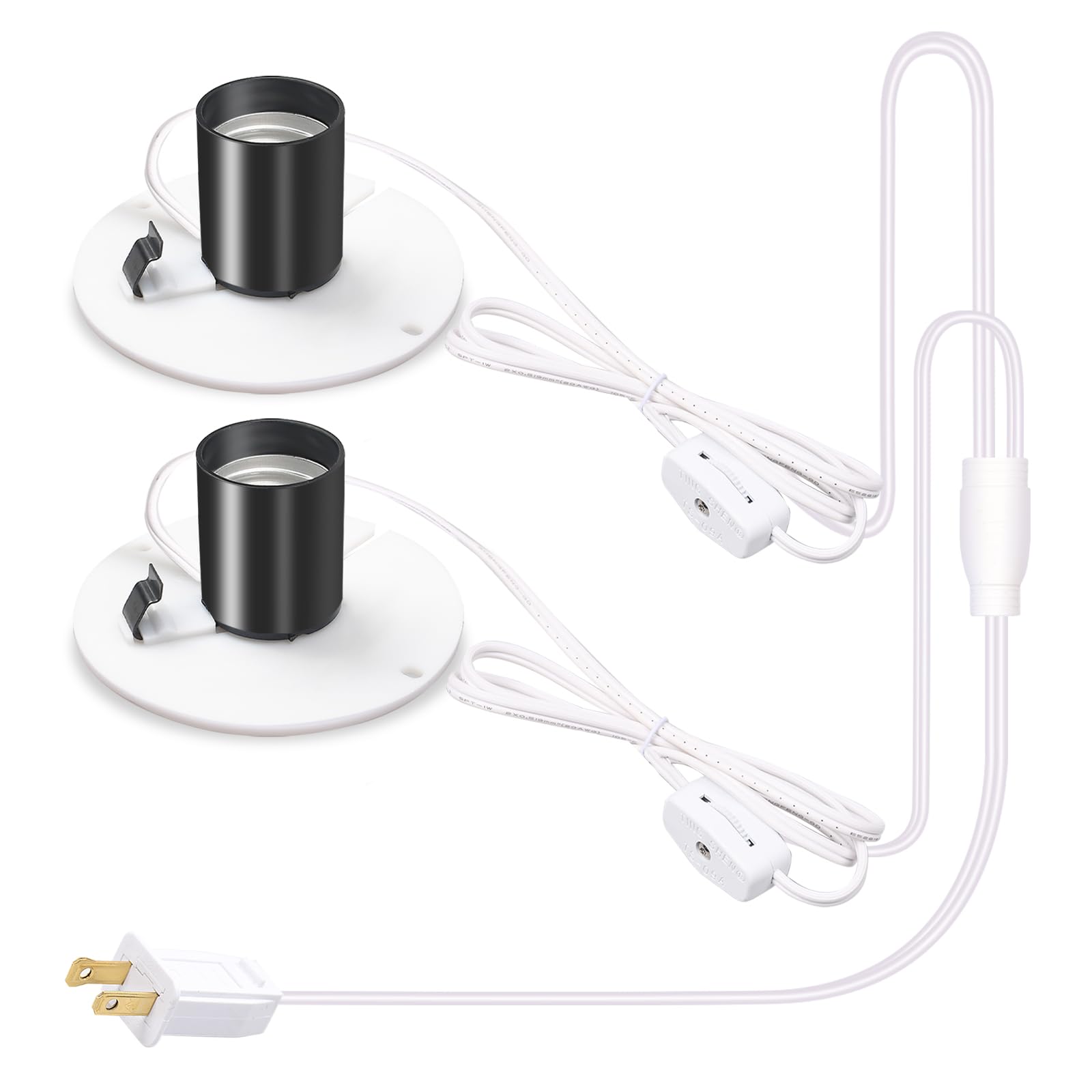 Norward 1 Set Blow Mold Light Kit Replacement, E27 E26 Double Bulb Cord Kit for Halloween,Christmas,Salt Lamp,Craft Indoor Outdo