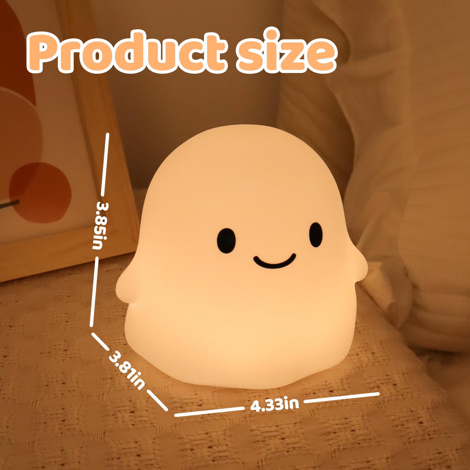 Rytinazzz Halloween Ghost Night Light  Kids Halloween Gifts - Cloud Nightlight  Halloween Decorations  Squishy Silicone  Dimmable  Rechargeable  30-Min Timer  Bedroom Nursery Bedside  Room Decor