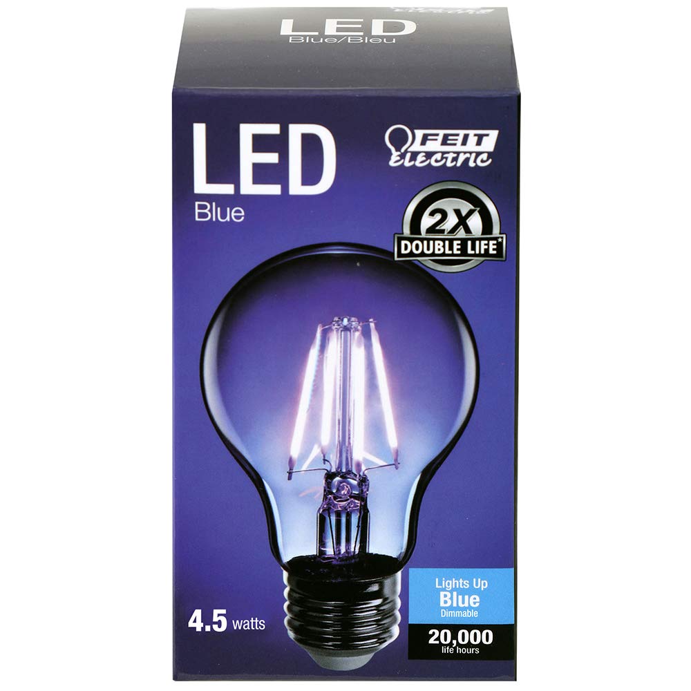 Feit Electric A19 LED Bulb, 30W Equivalent, Blue, E26 Base, Copper Material, 1 Pack
