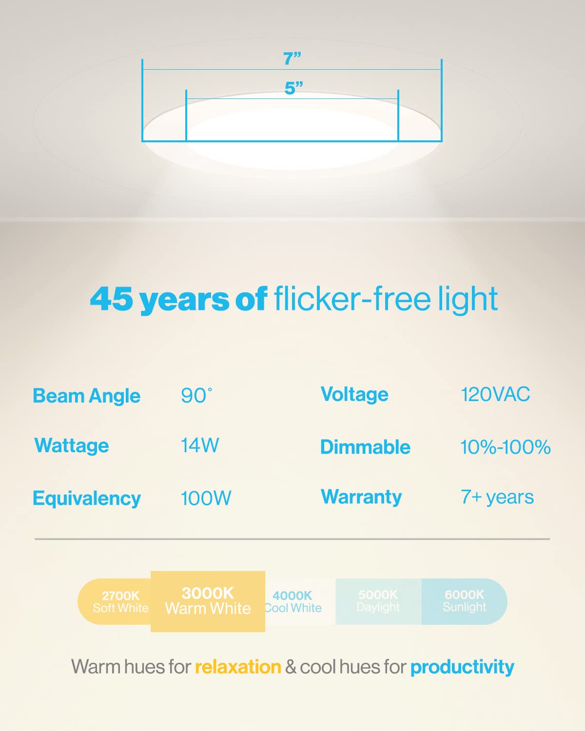 Sunco Lighting 16 Pack 6 Inch Ultra Thin Led Recessed Ceiling Lights, Smooth Trim, 3000K Warm White, Dimmable, 14W=100W, Wafer Thin, Canless With Junction Box - Energy Star