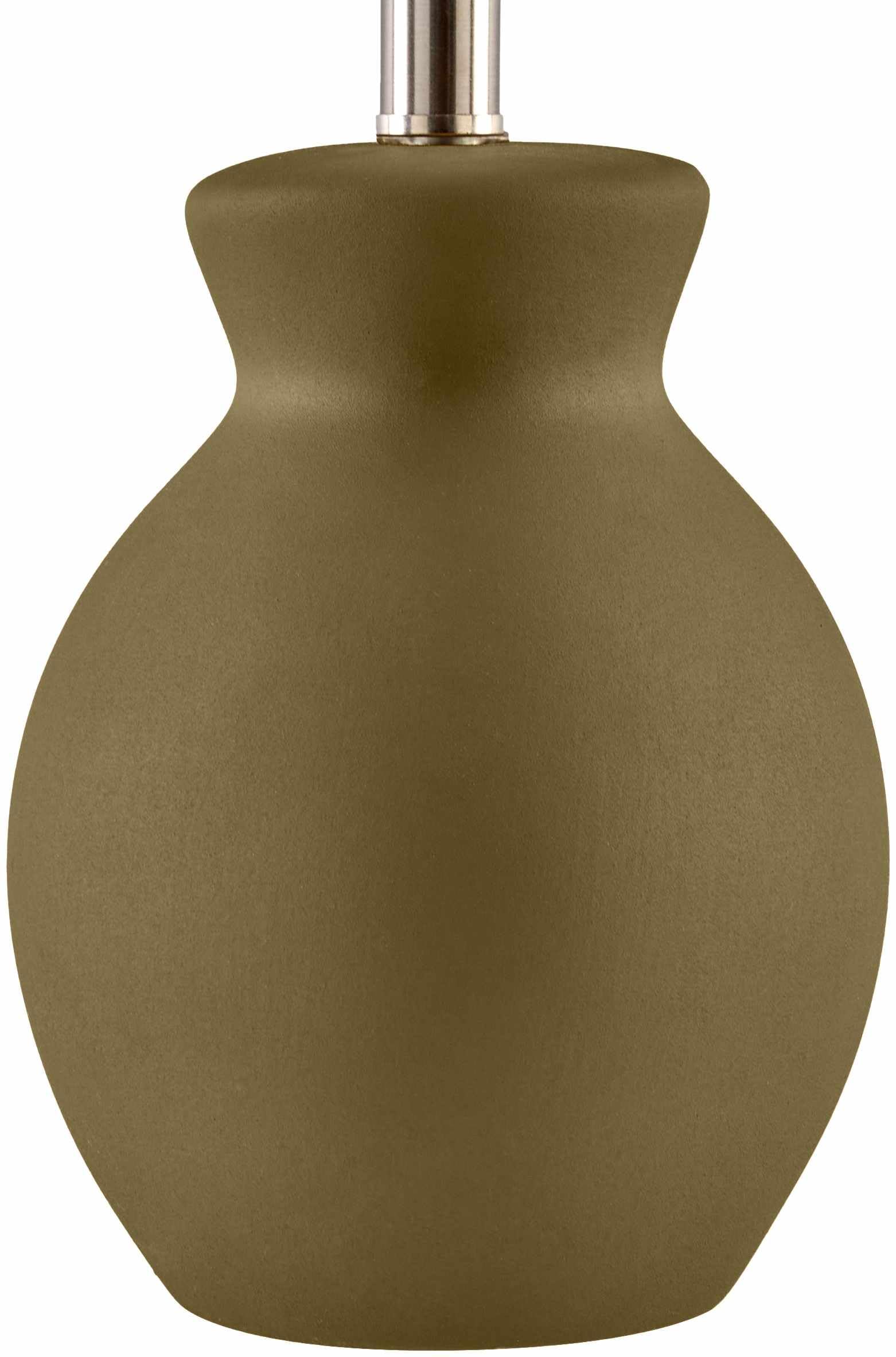 BoutiqueRugs Ceramic Bedside Table Lamp - Boho Design, 15in H, Green & White, Model SPXZVD5