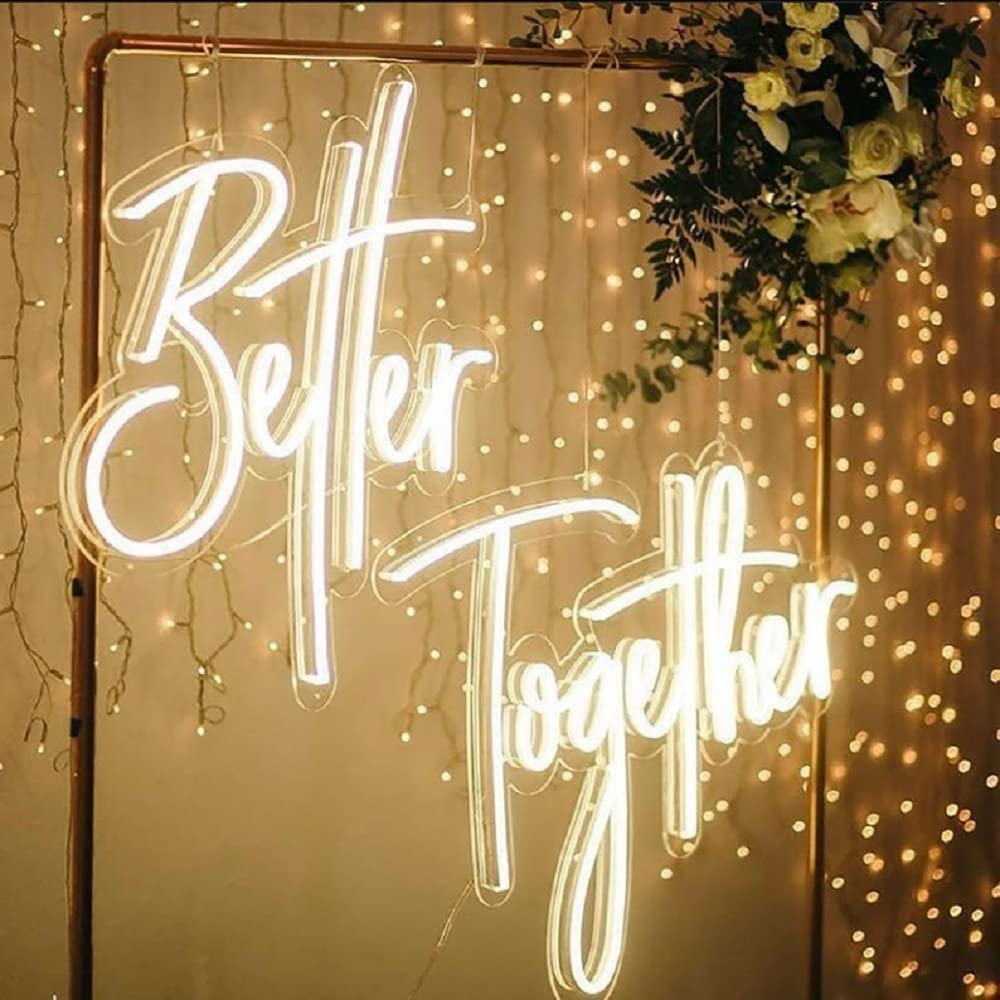 Better Together LED Neon Sign Night Light for Wall Party D?or Bedroom Room Bar Wedding Home Birthday Art Decoration Christmas wi