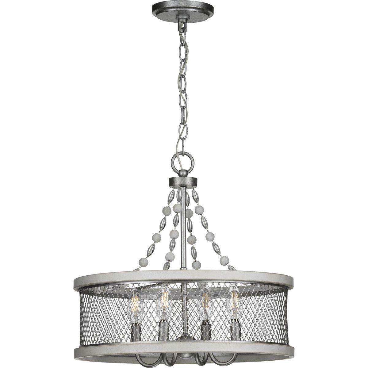 Progress Lighting Austelle Collection 4-Light Farmhouse Chandelier Light Galvanized