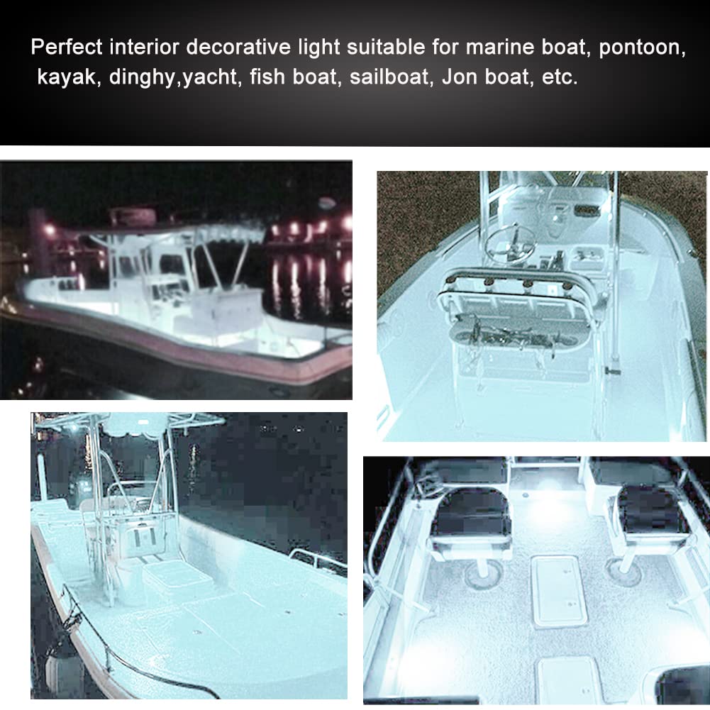 WIMACT Marine Boat Lights, 12V Waterproof Interior Navigation Lighting, 10 Pack, White