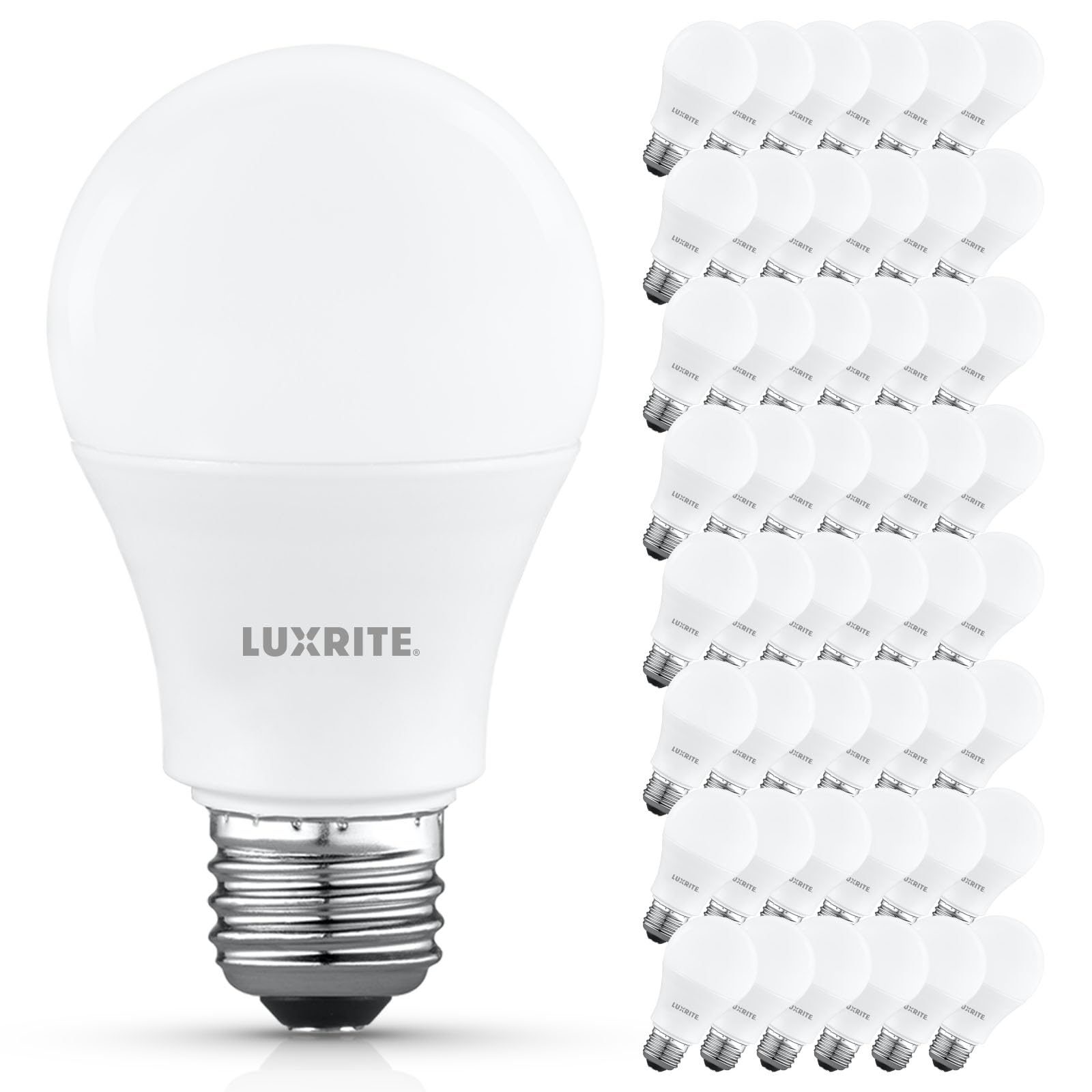 Luxrite A19 Led Light Bulb 75 Watt Equivalent, 4000K Cool White, 1100Lm, Non-Dimmable, Standard Led Light Bulbs, 9.5W, E26 Base,
