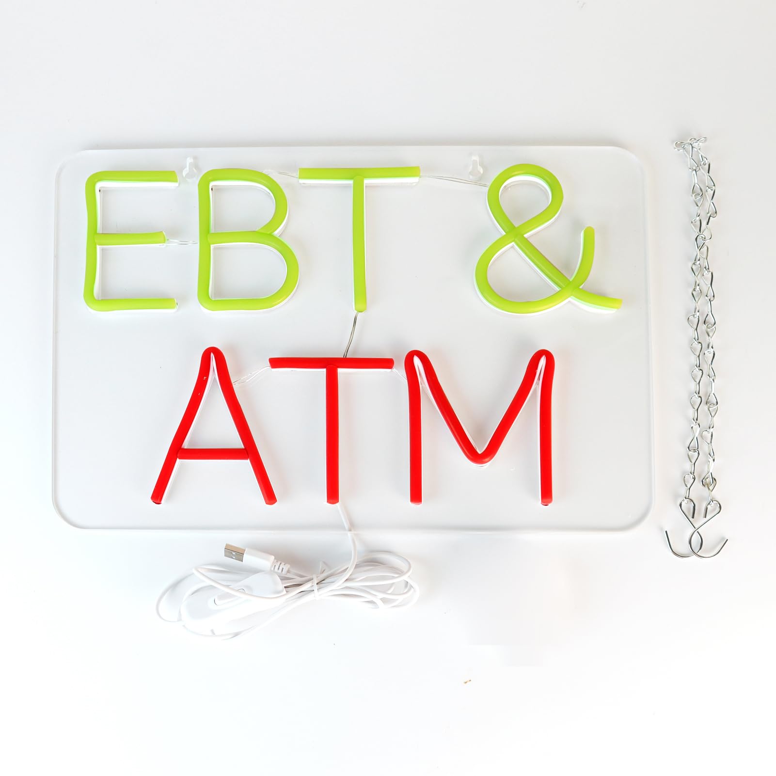 Jfllamp Ebt&Atm Neon Sign - Led Wall Decor For Business, Office, Bar - 17.3"X10.2