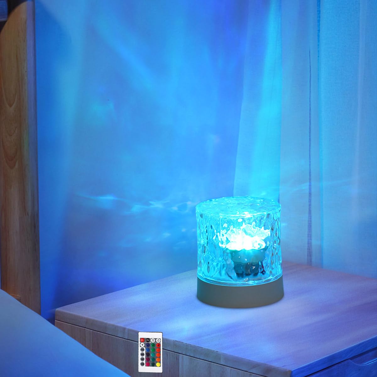 JININQ RGB Color Changing Lamp - Ocean Wave & Northern Lights Show - Aurora Night Light